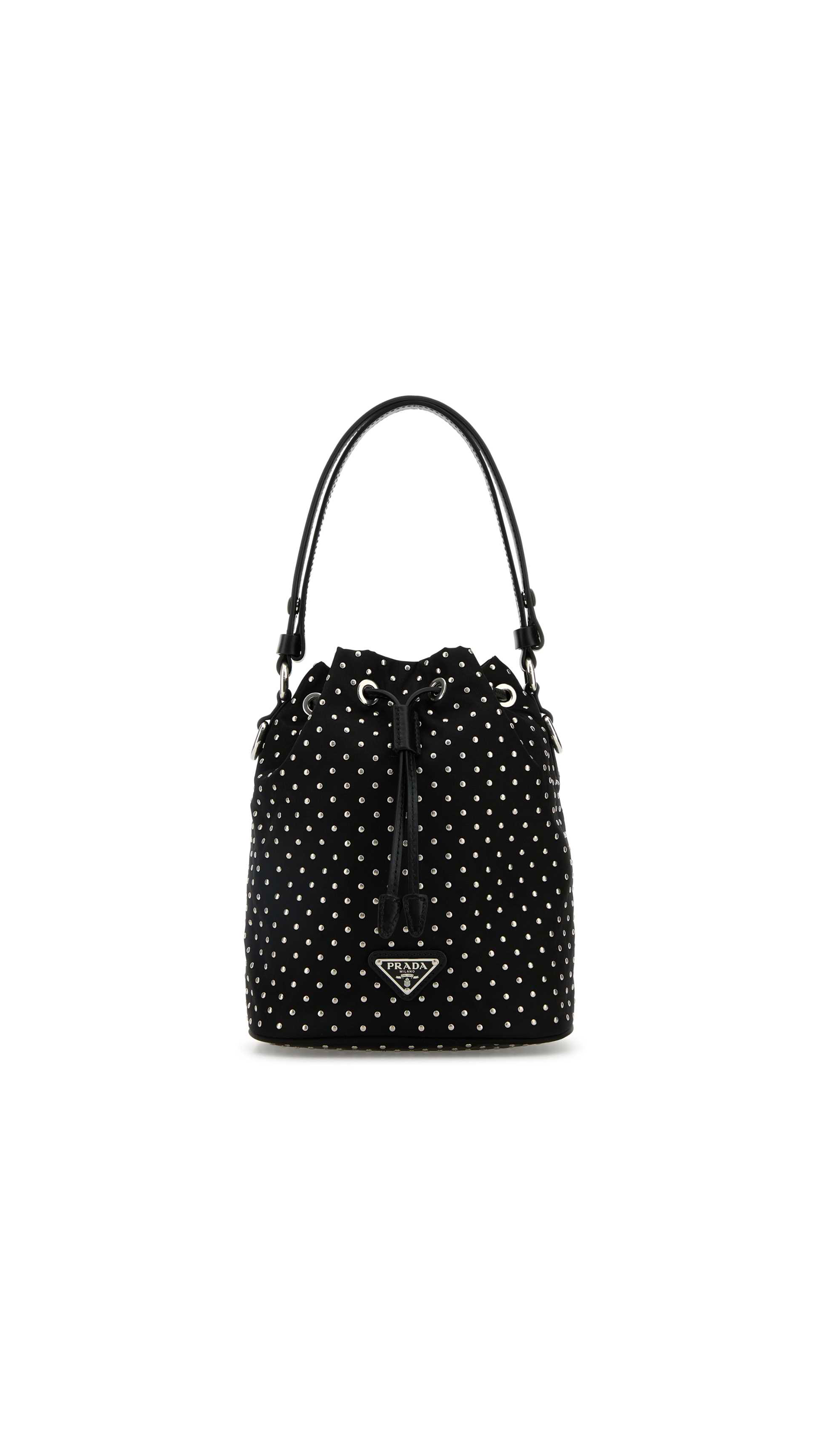 Re-Nylon Mini-Bag with Studs - Black