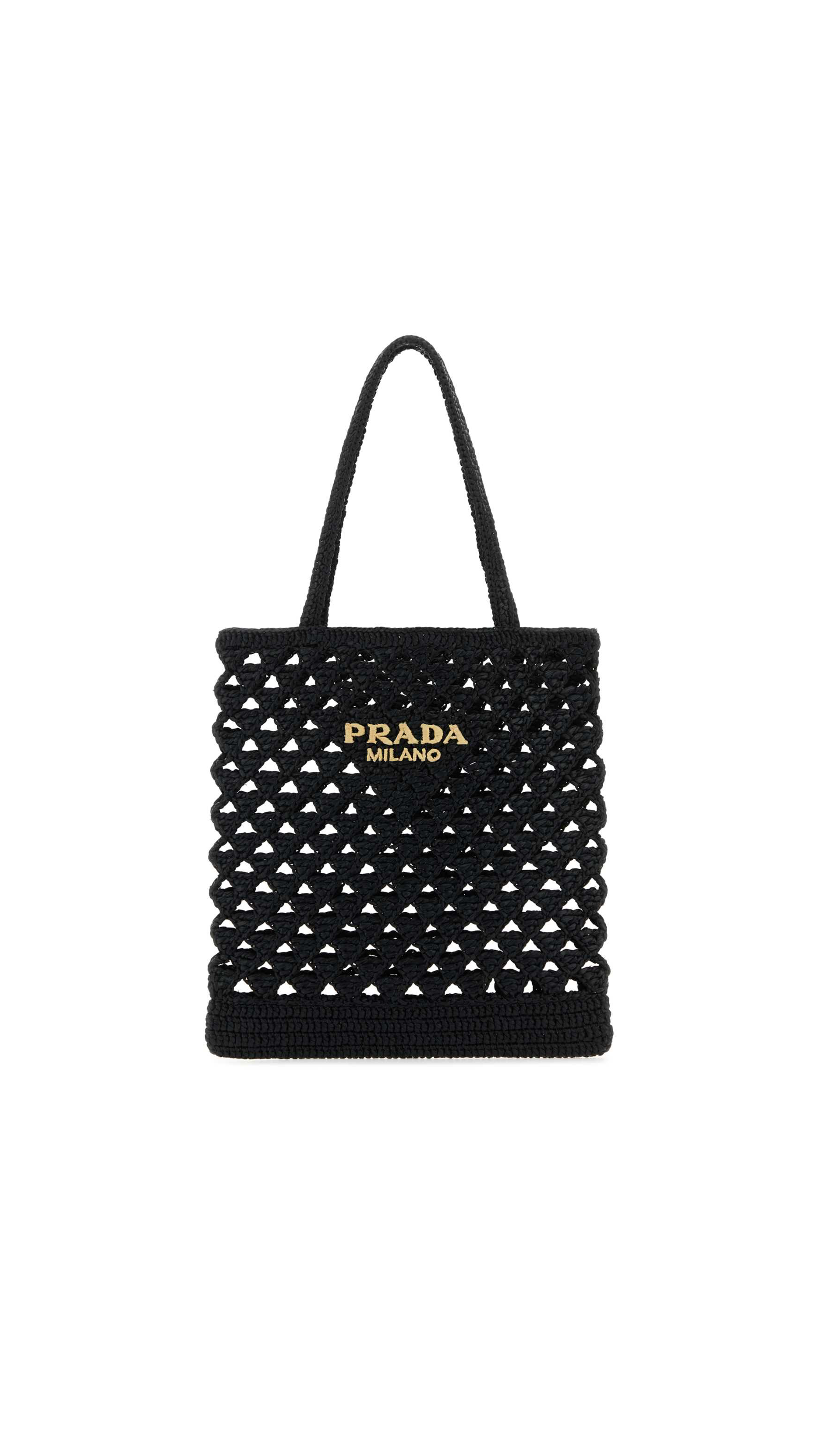 Crochet Symbole Tote Bag - Black