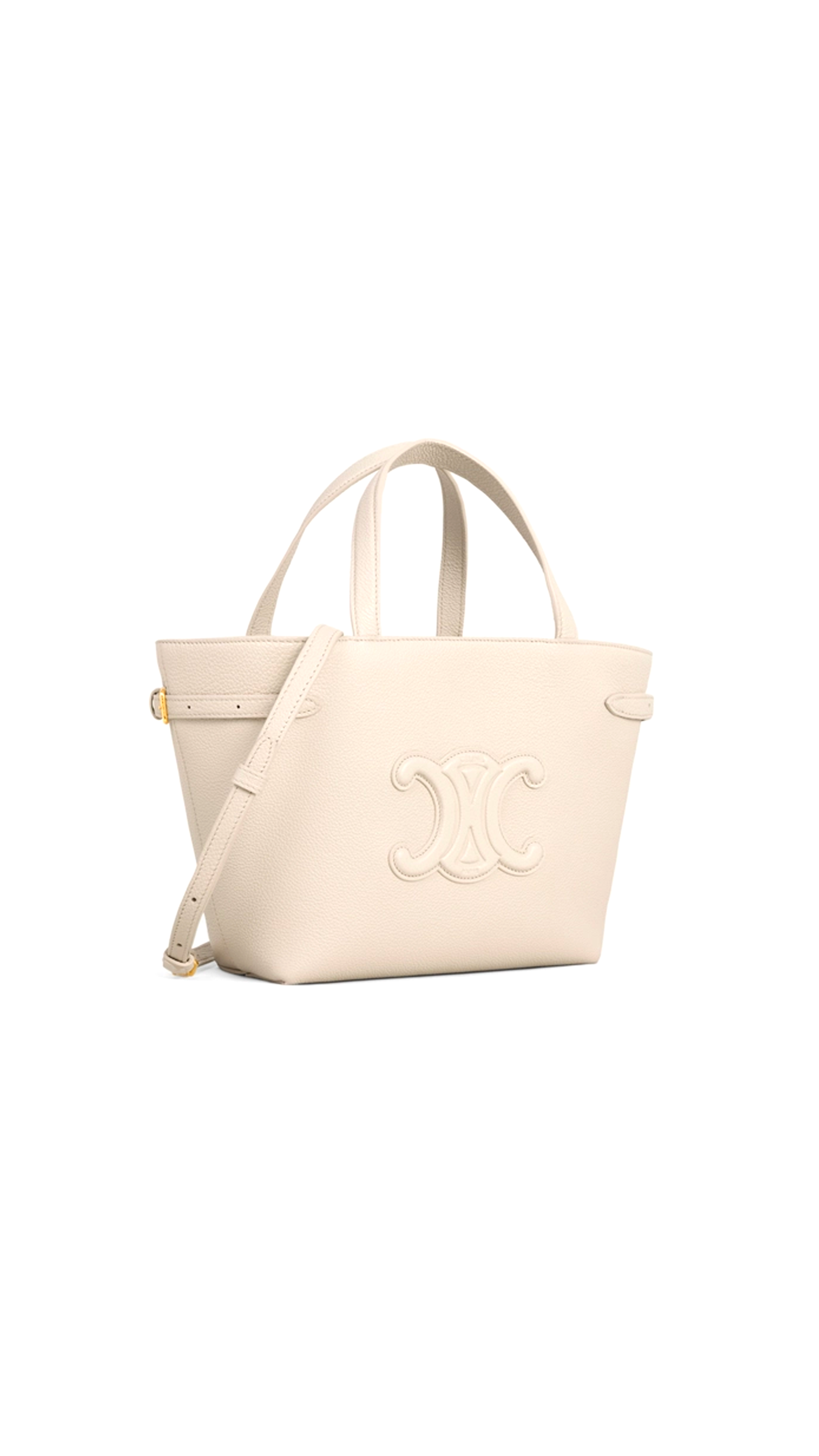 Mini Cabas Anais Cuir Triomphe in Grained Calfskin - Pale Beige