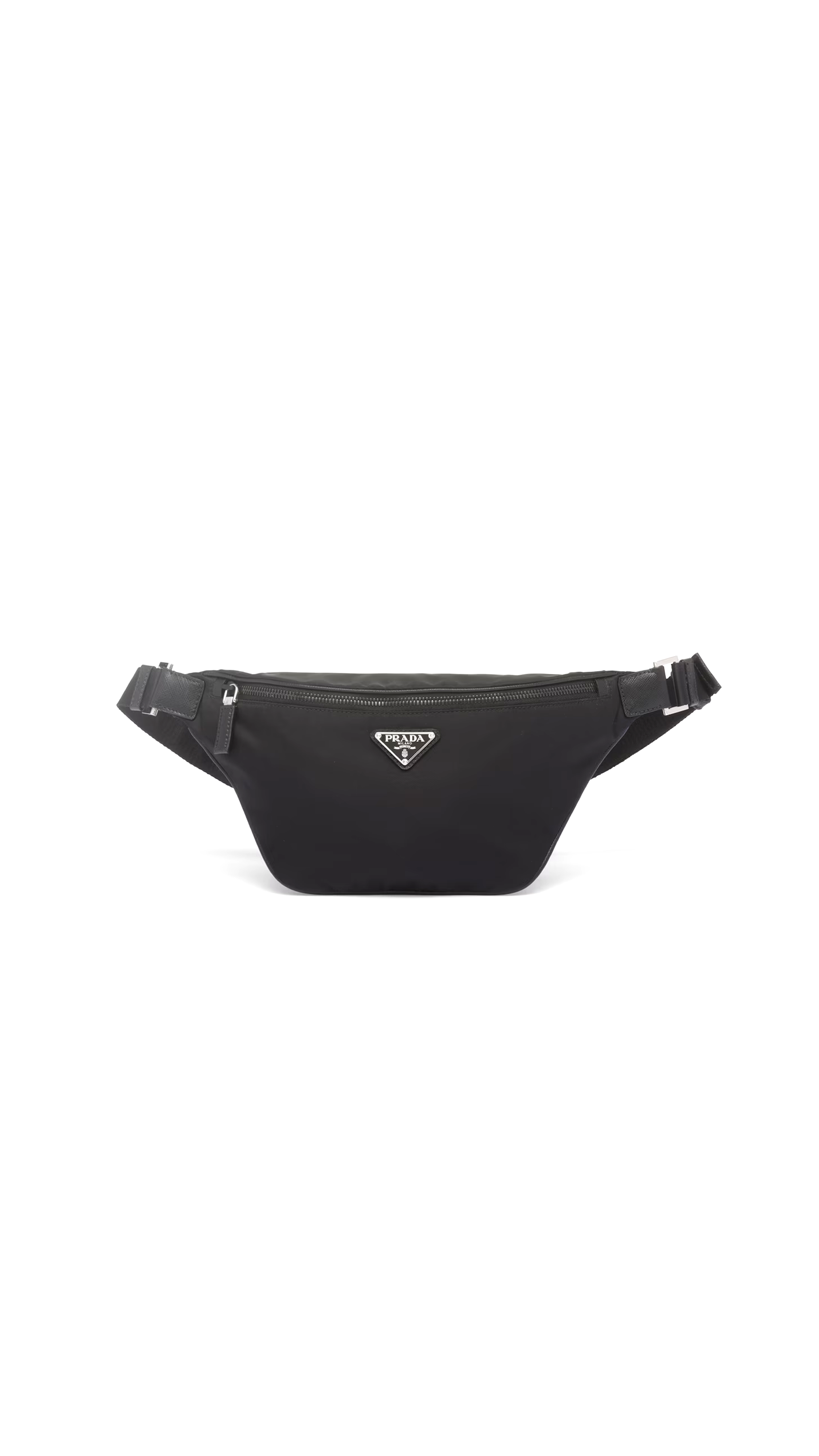 Re-Nylon And Saffiano Leather Belt Bag - Black