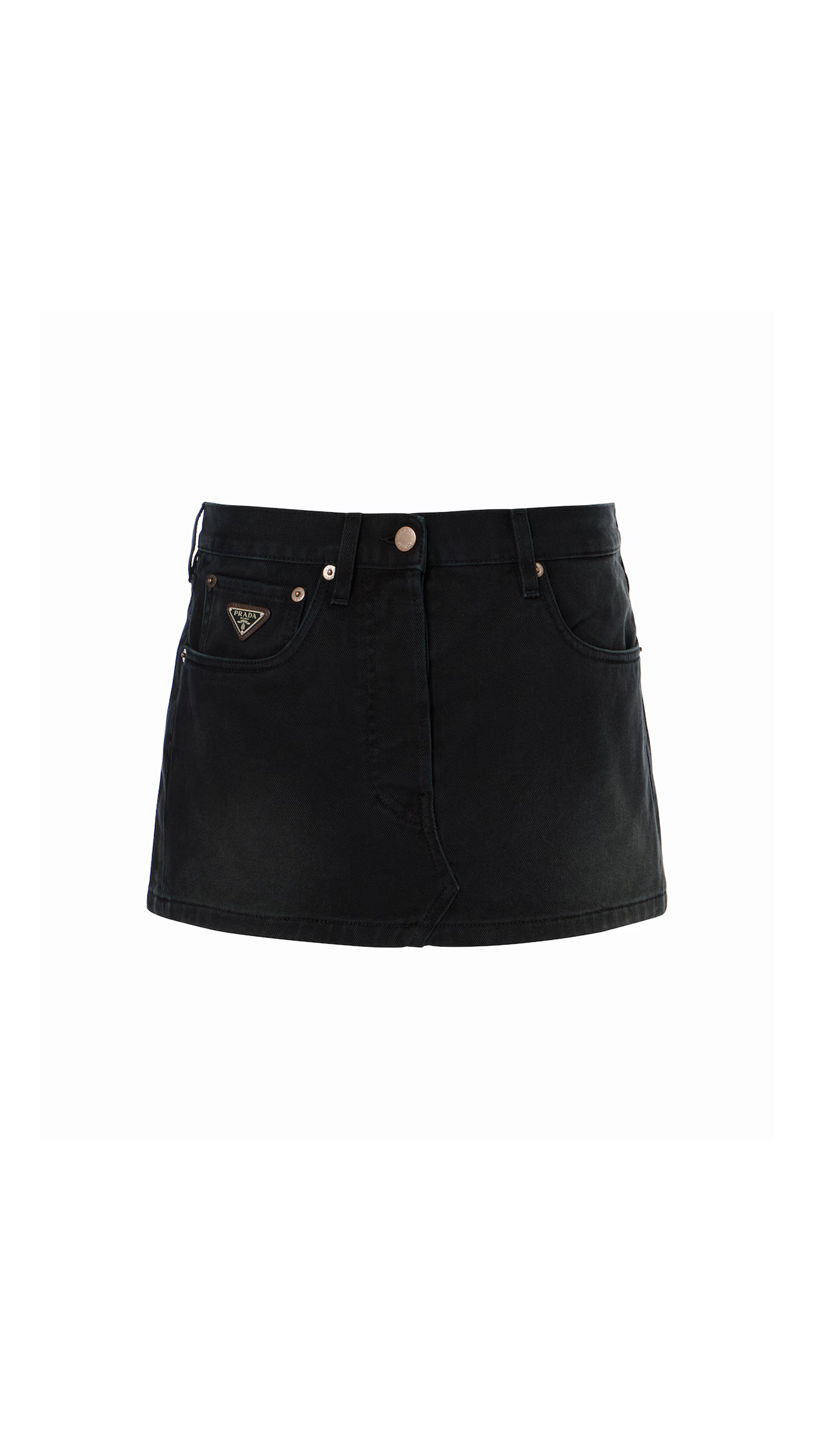 Denim Mini Skirt - Black