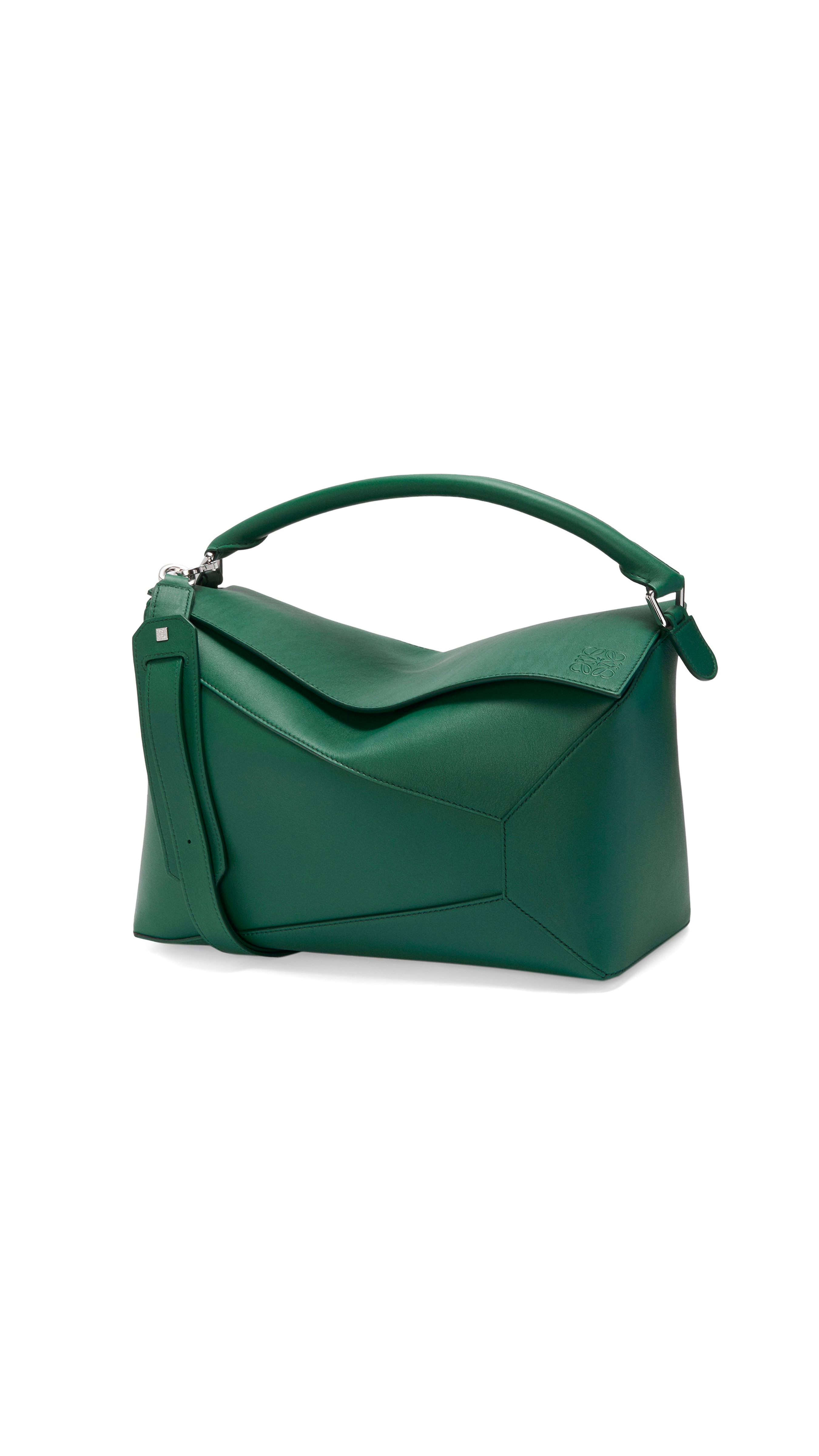 Large Puzzle Bag In Classic Calfskin - Evergreen