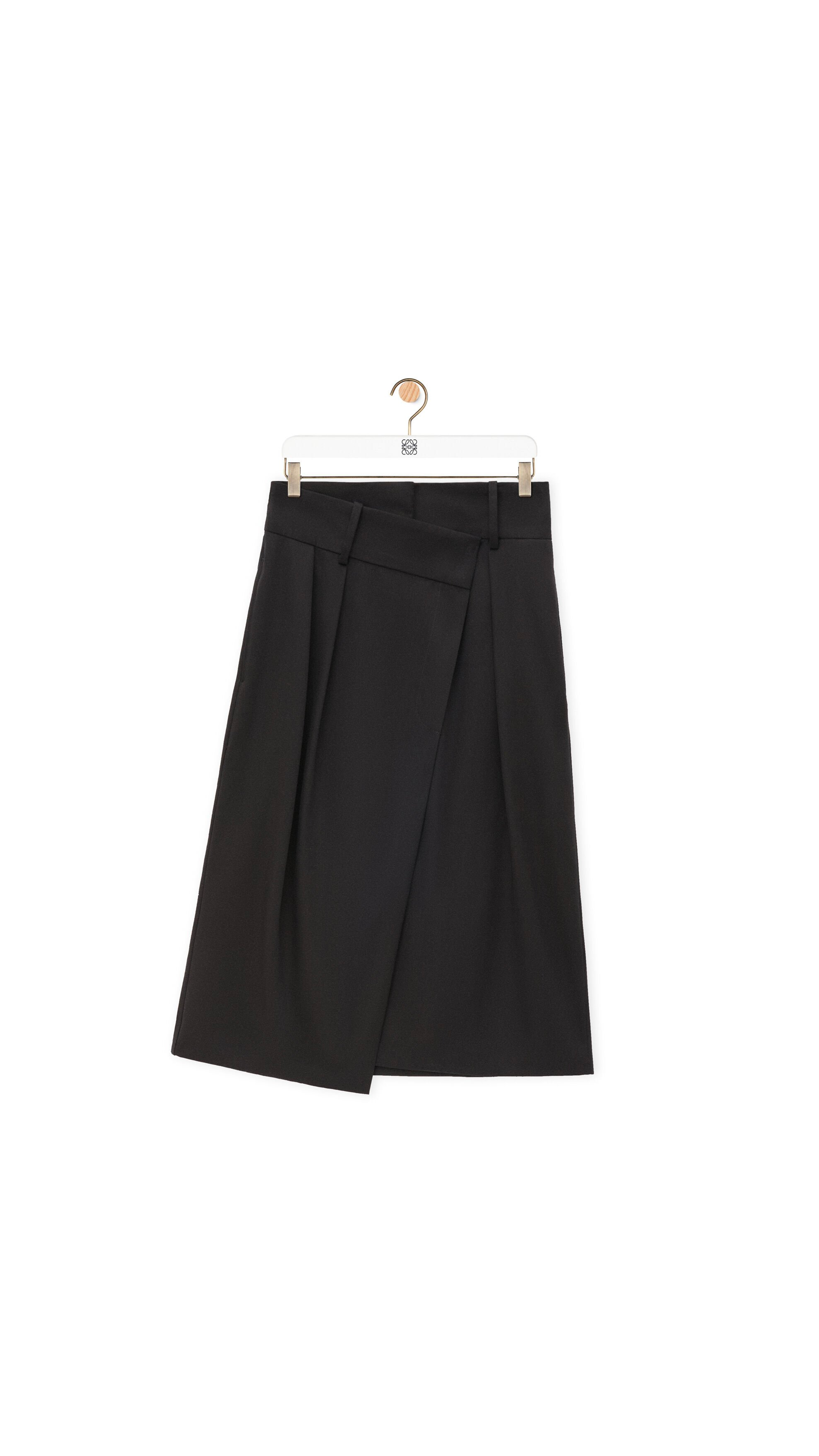 Wrap Skirt In Cotton And Silk - Black