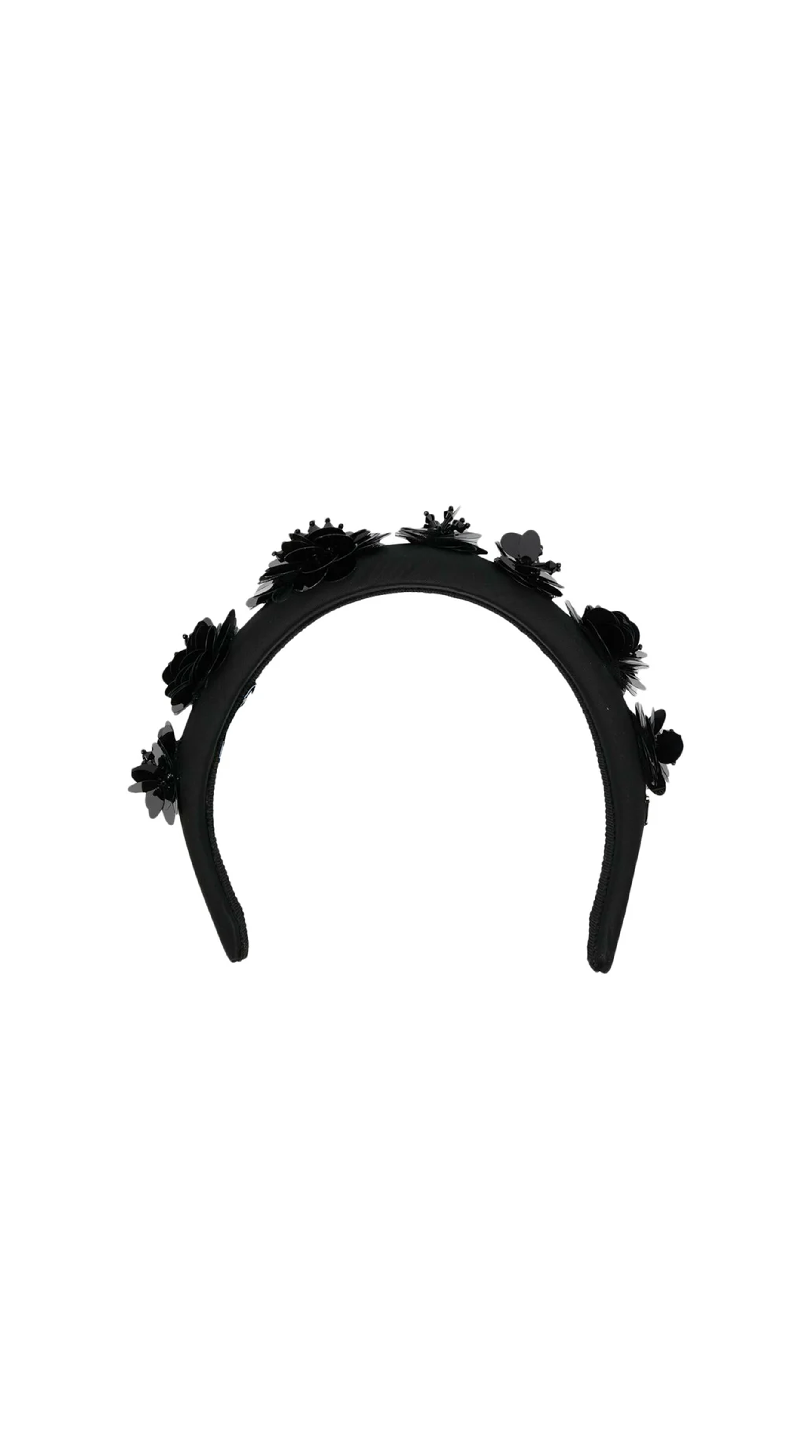 Floral Embellished Hairband - Black