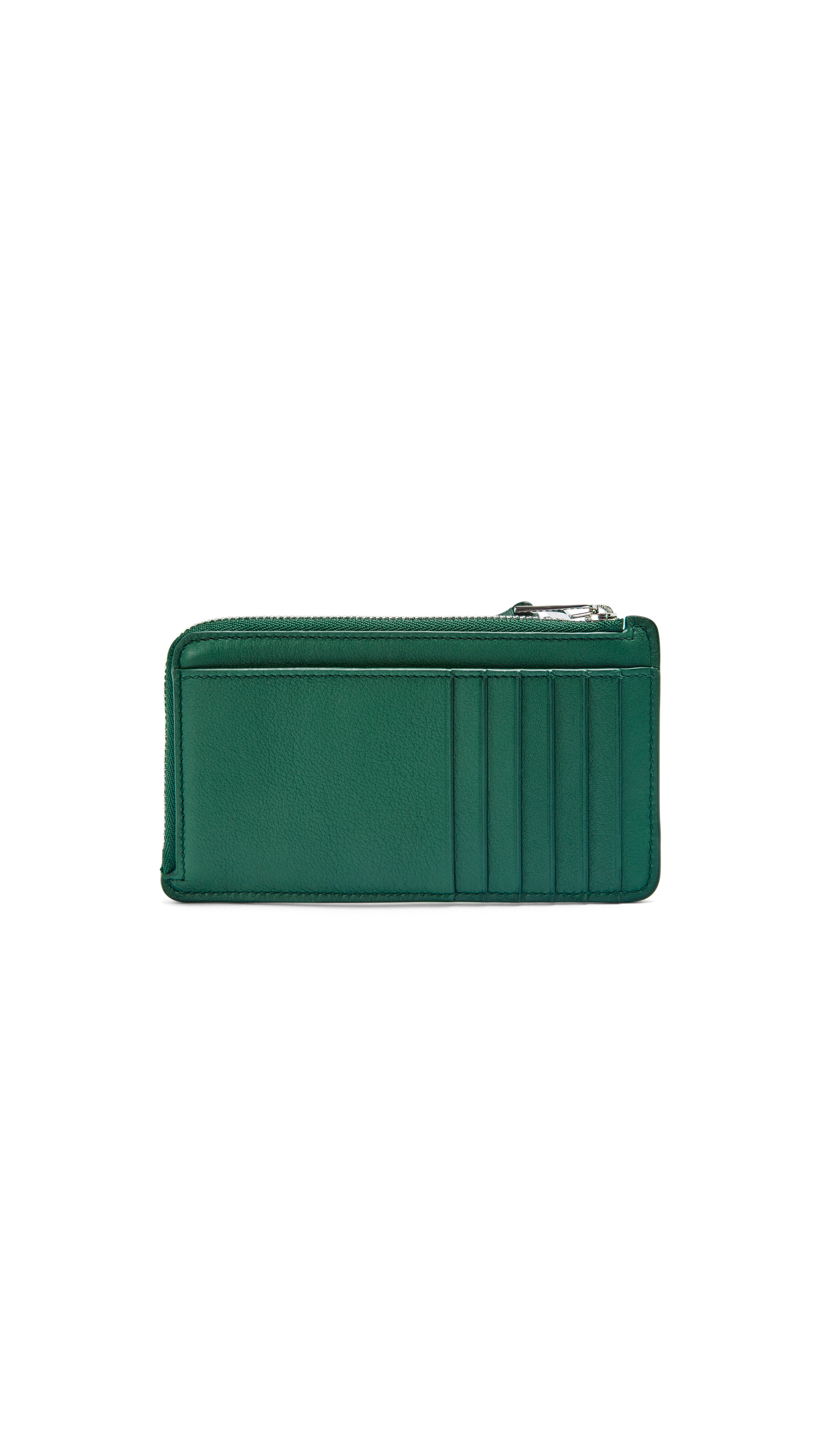 Puzzle Long Coin Cardholder In Classic Calfskin - Evergreen