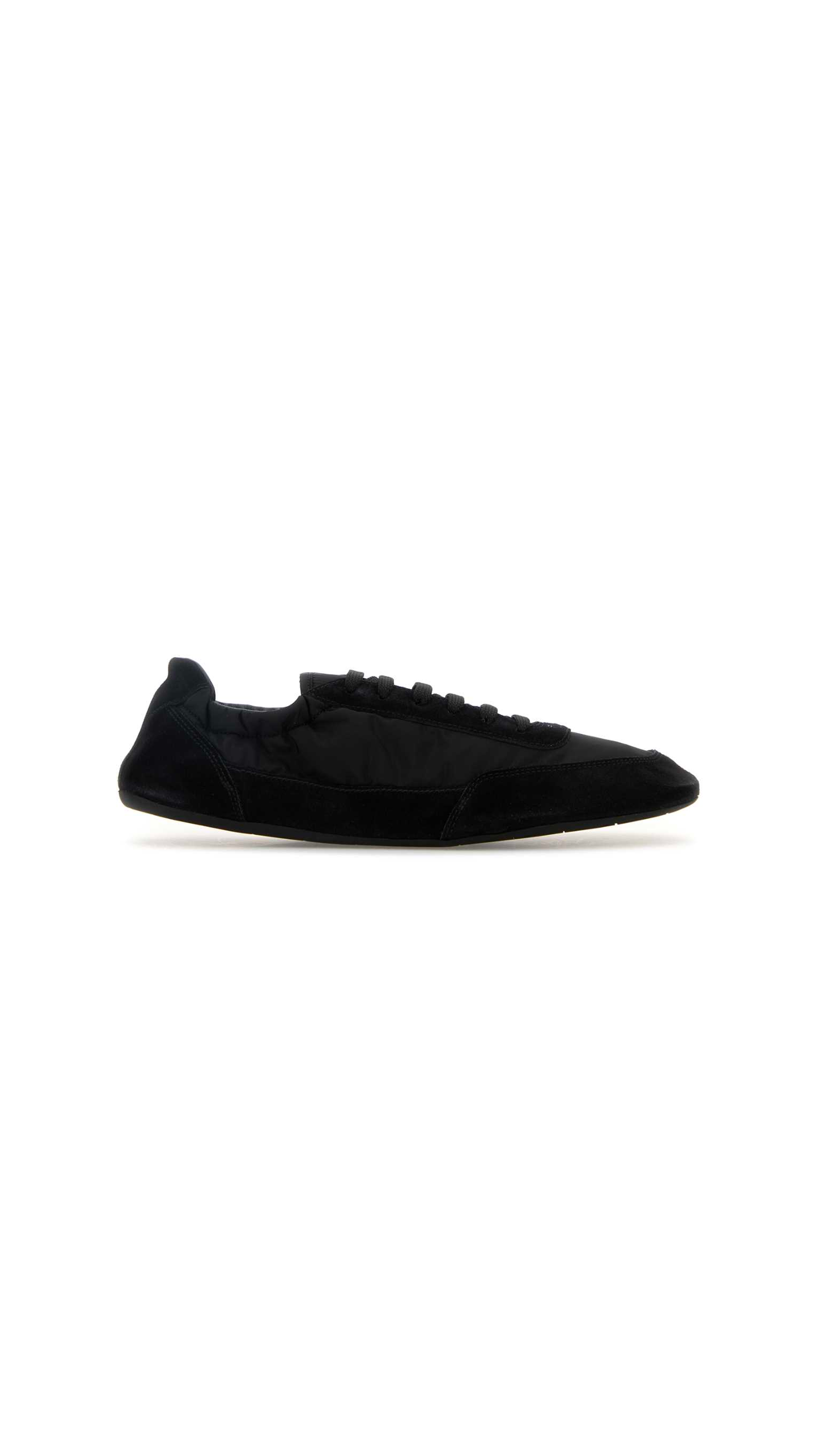 Collapse Re-Nylon and Suede Sneakers - Black