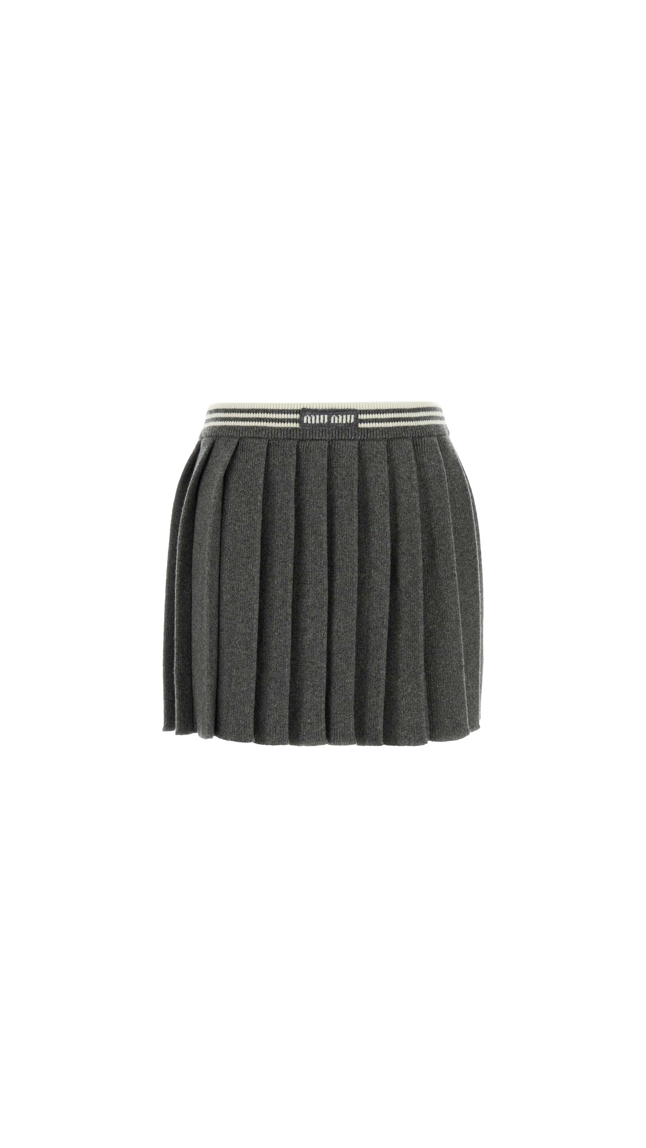 Cashmere and Wool Miniskirt - Slate Gray