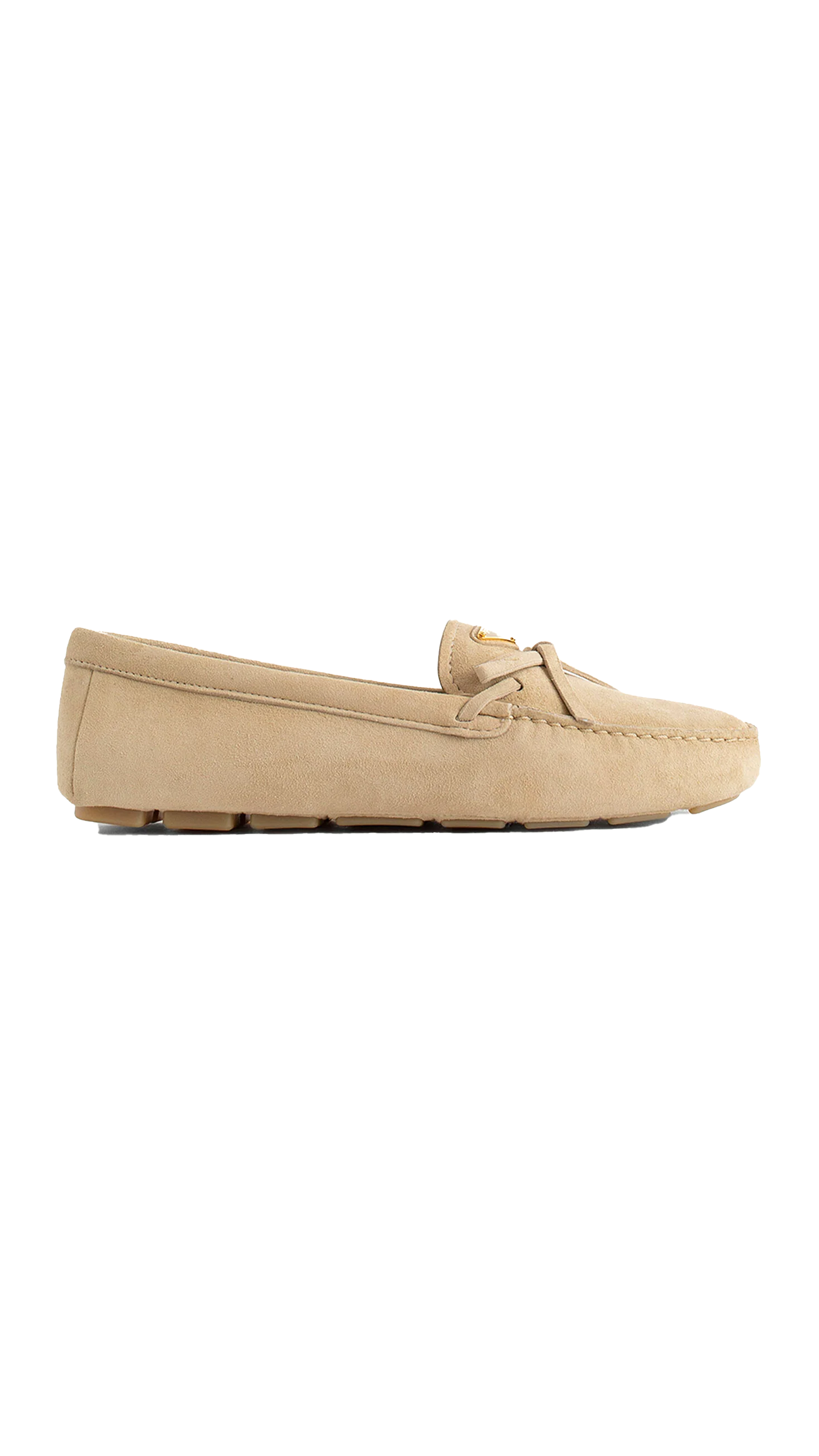 Suede Driver Loafers - Nude