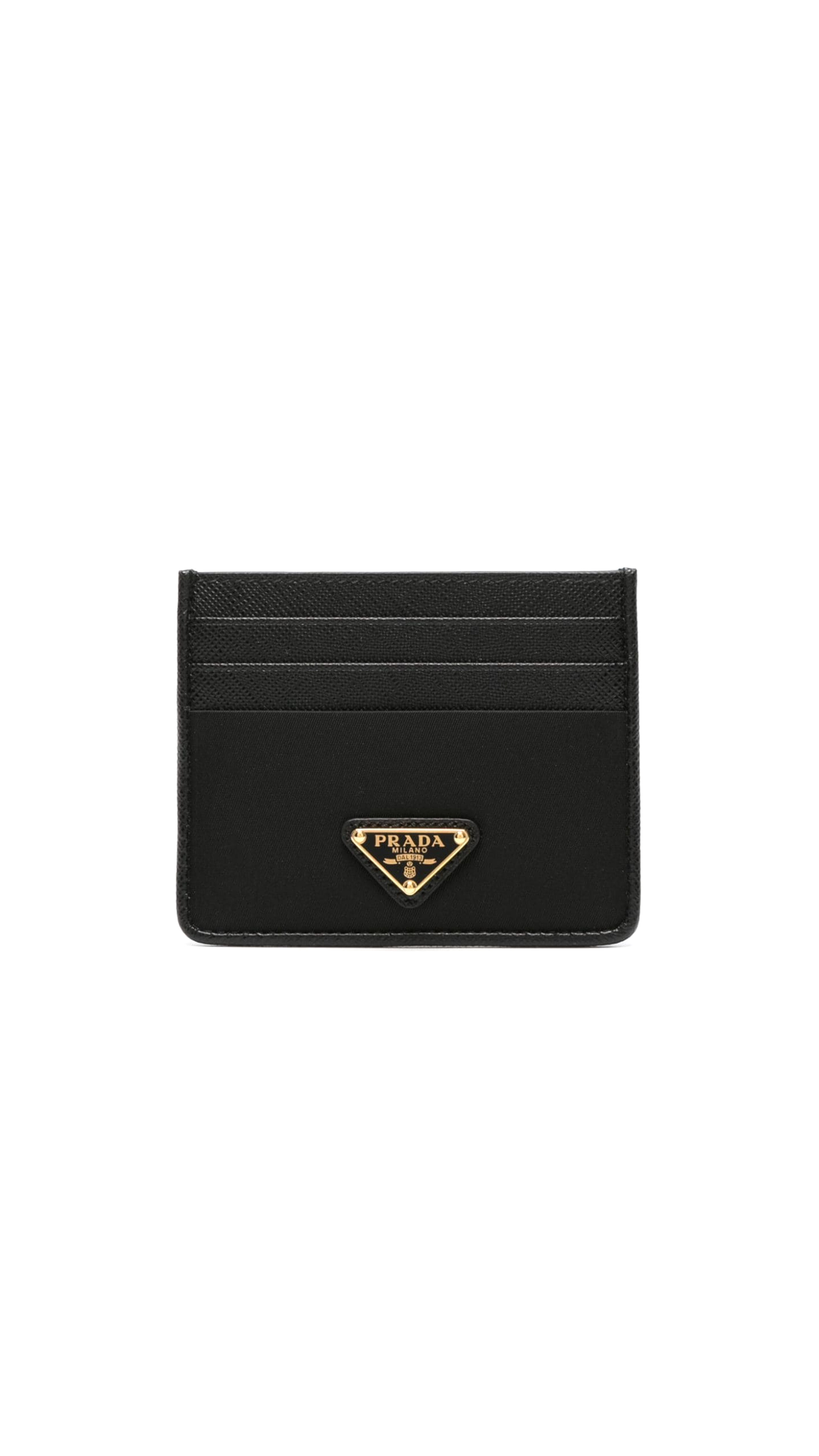 Saffiano Leather Card Holder - Black