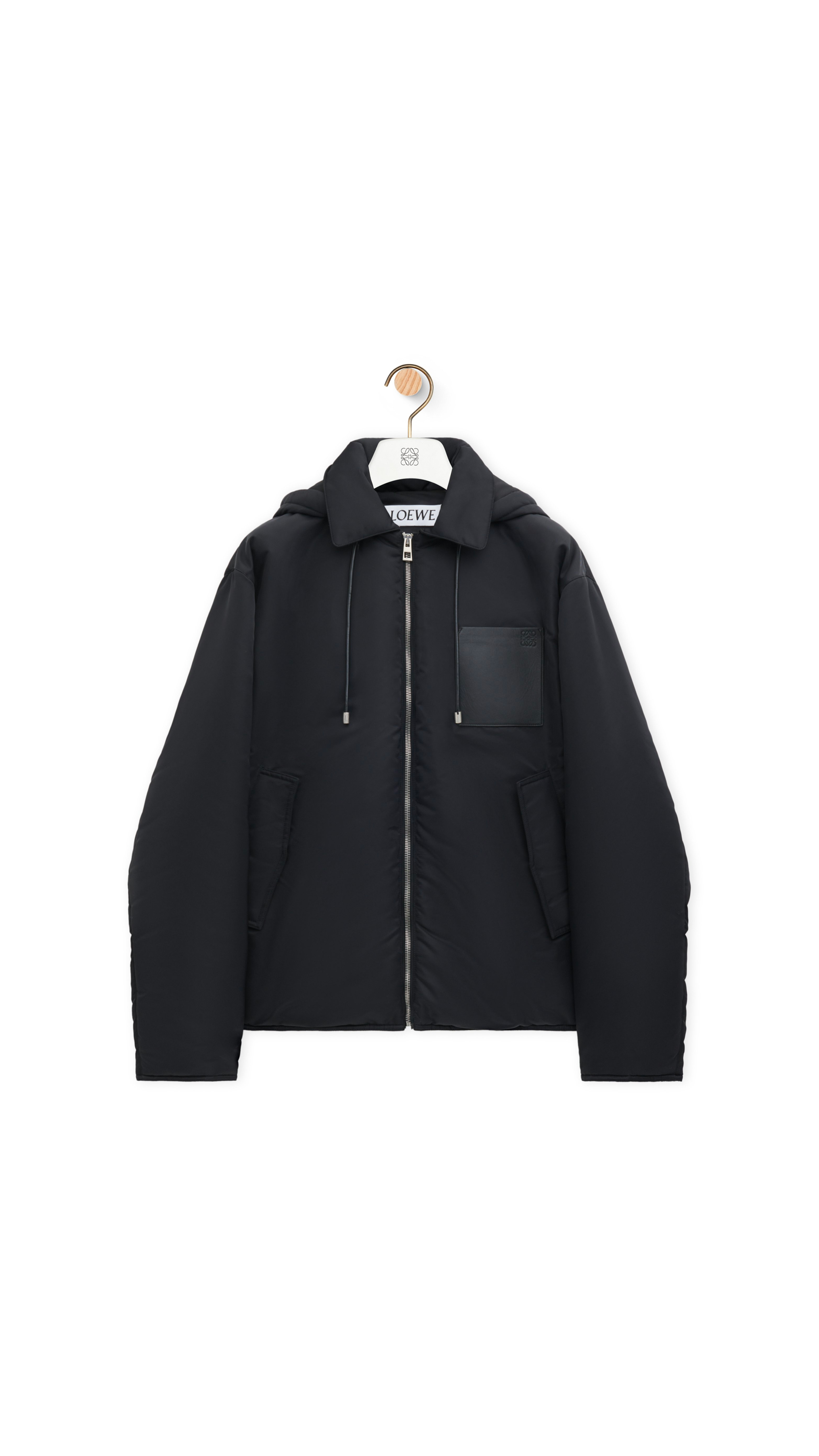 Hooded Jacket In Nylon - Black