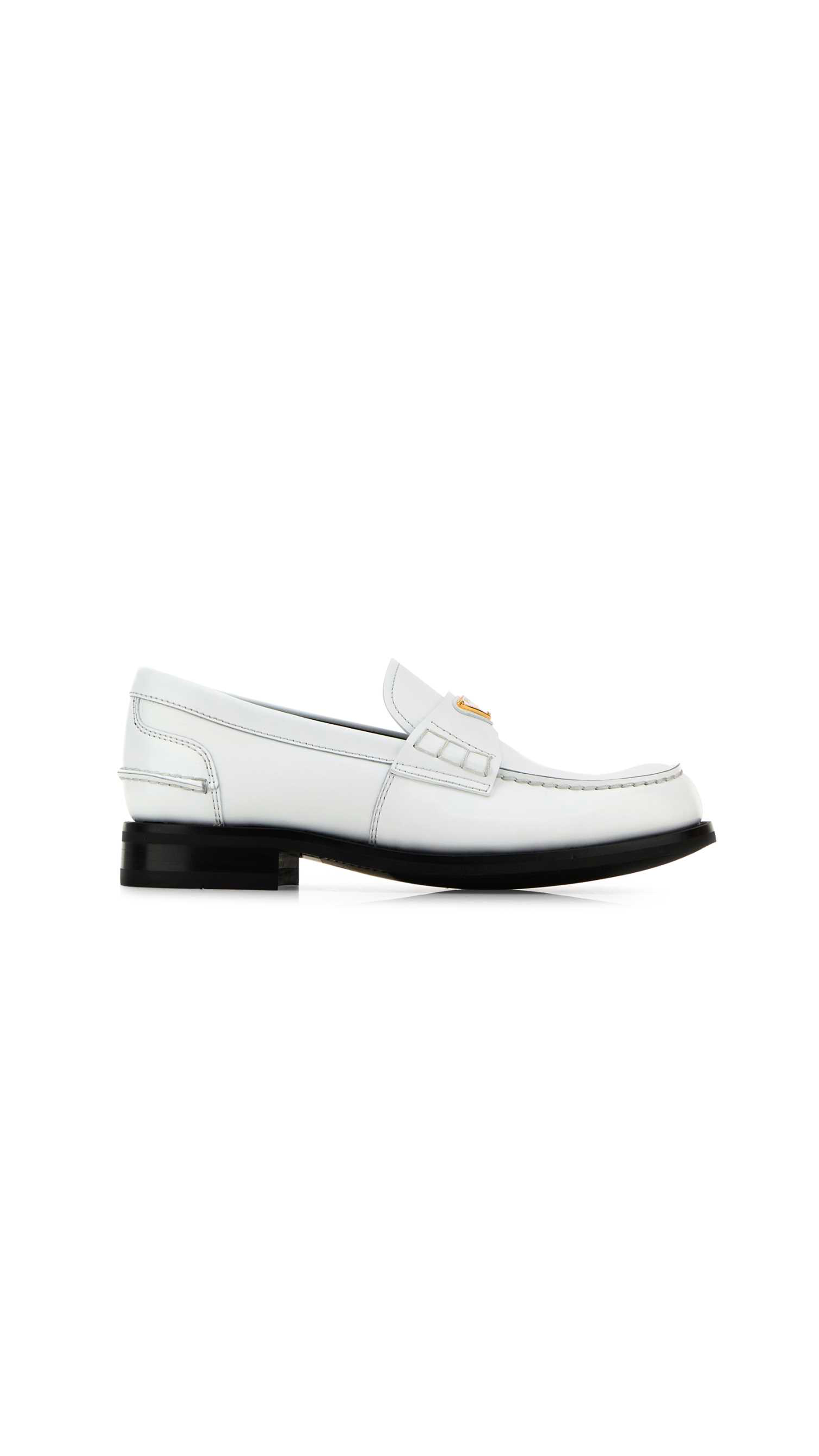 Brushed Leather Loafers - White