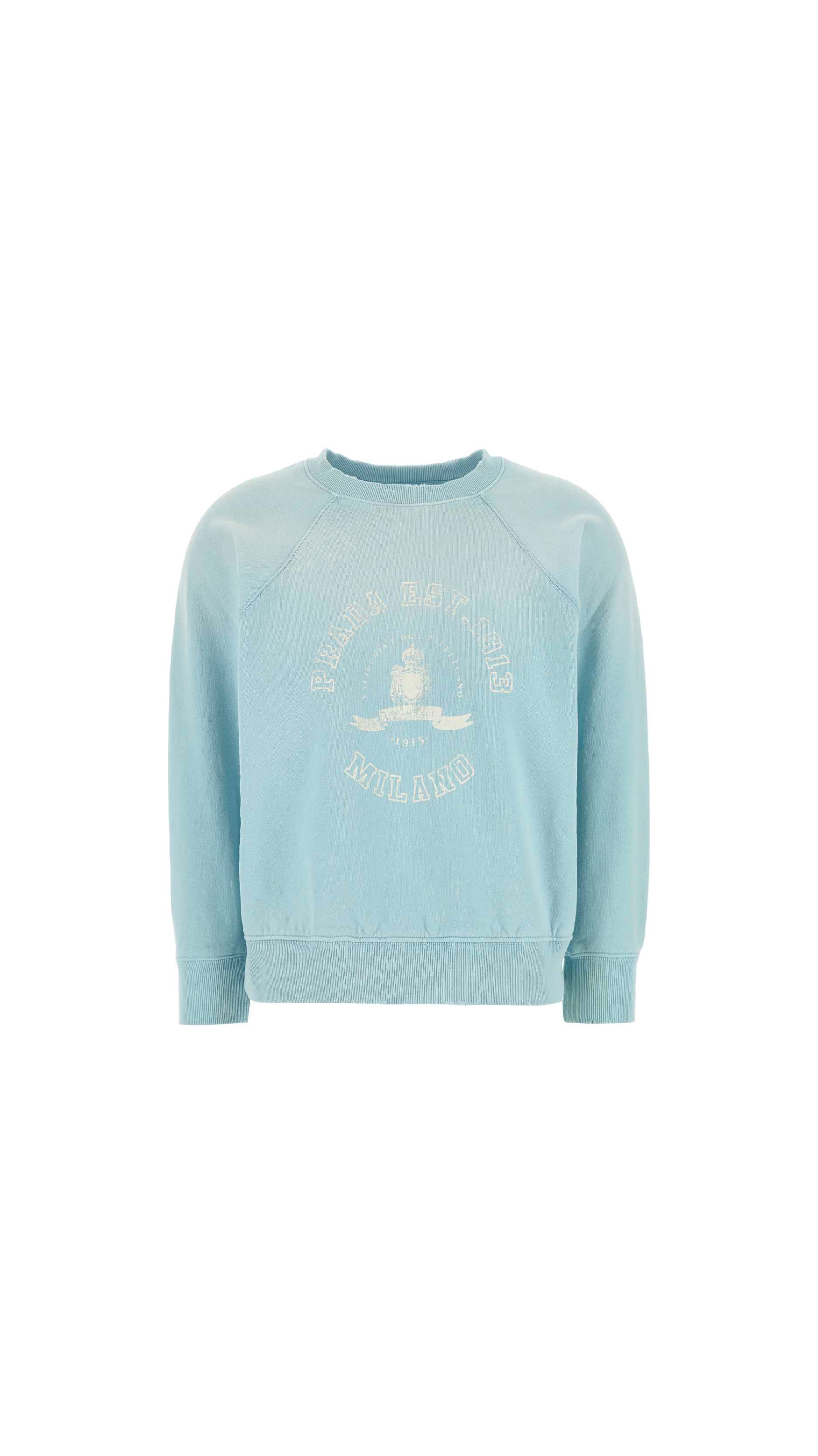 Cotton Crew-Neck Sweatshirt - Astral Blue