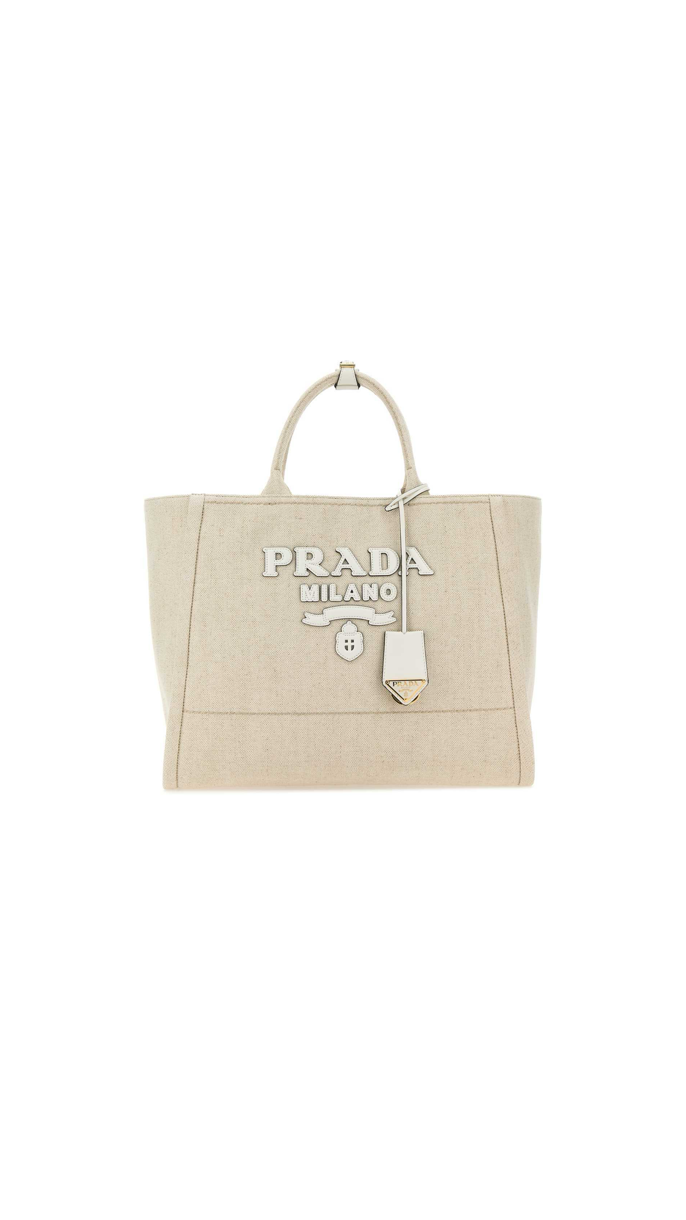 Sand Canvas Shopping Bag - Beige