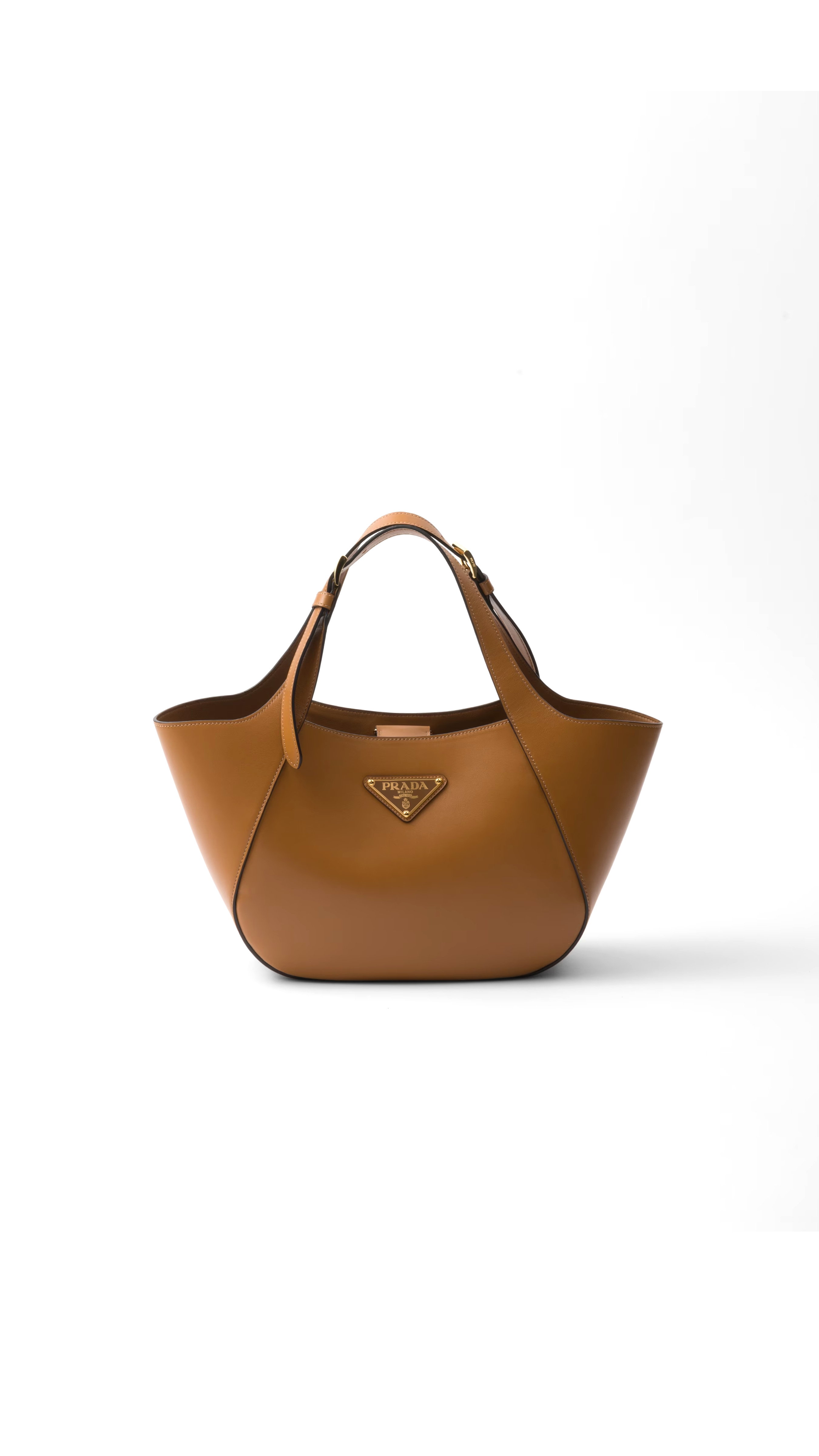 Medium Leather Tote Bag - Brown