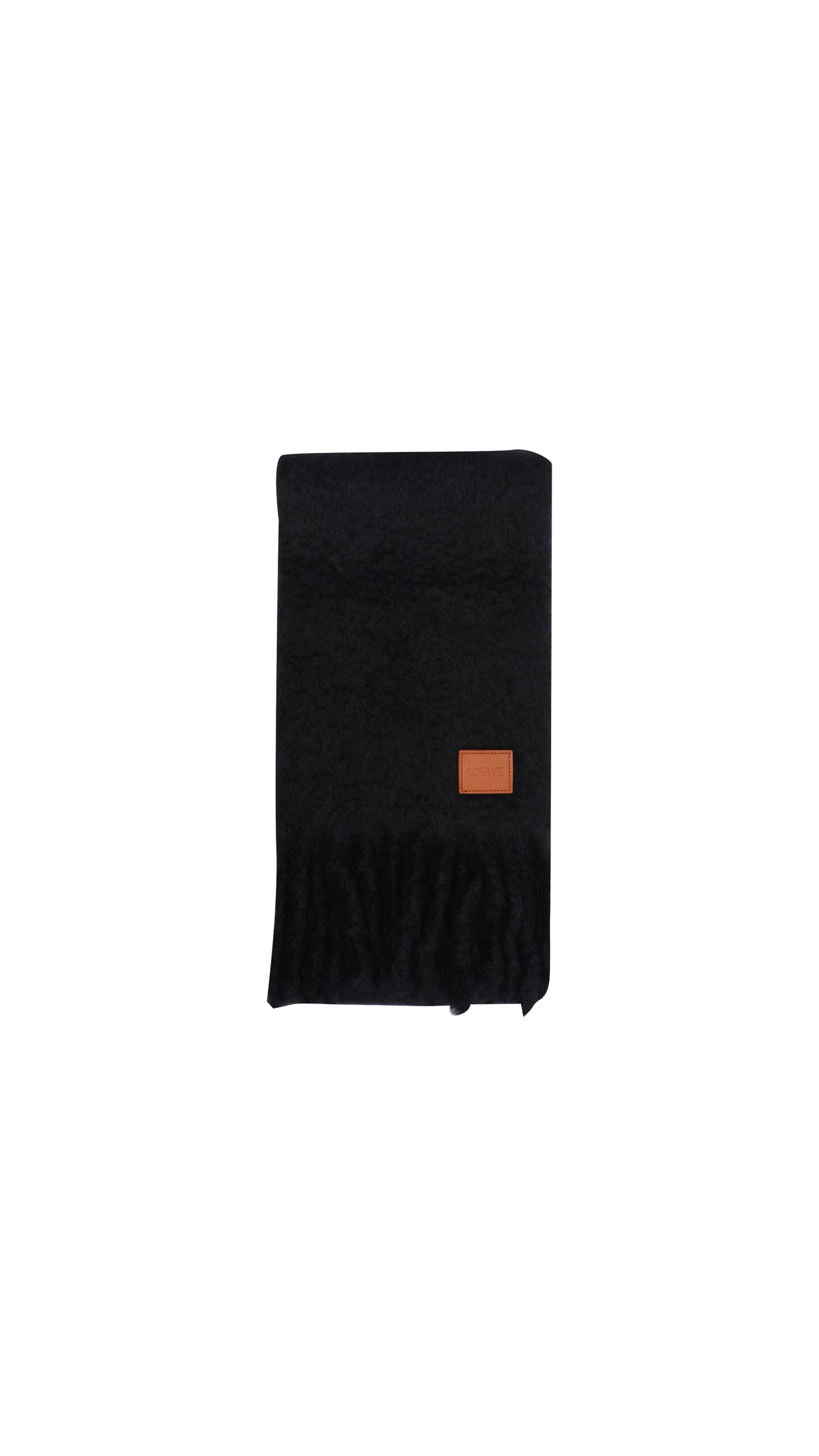 Scarf In Mohair and Wool Blend - Black