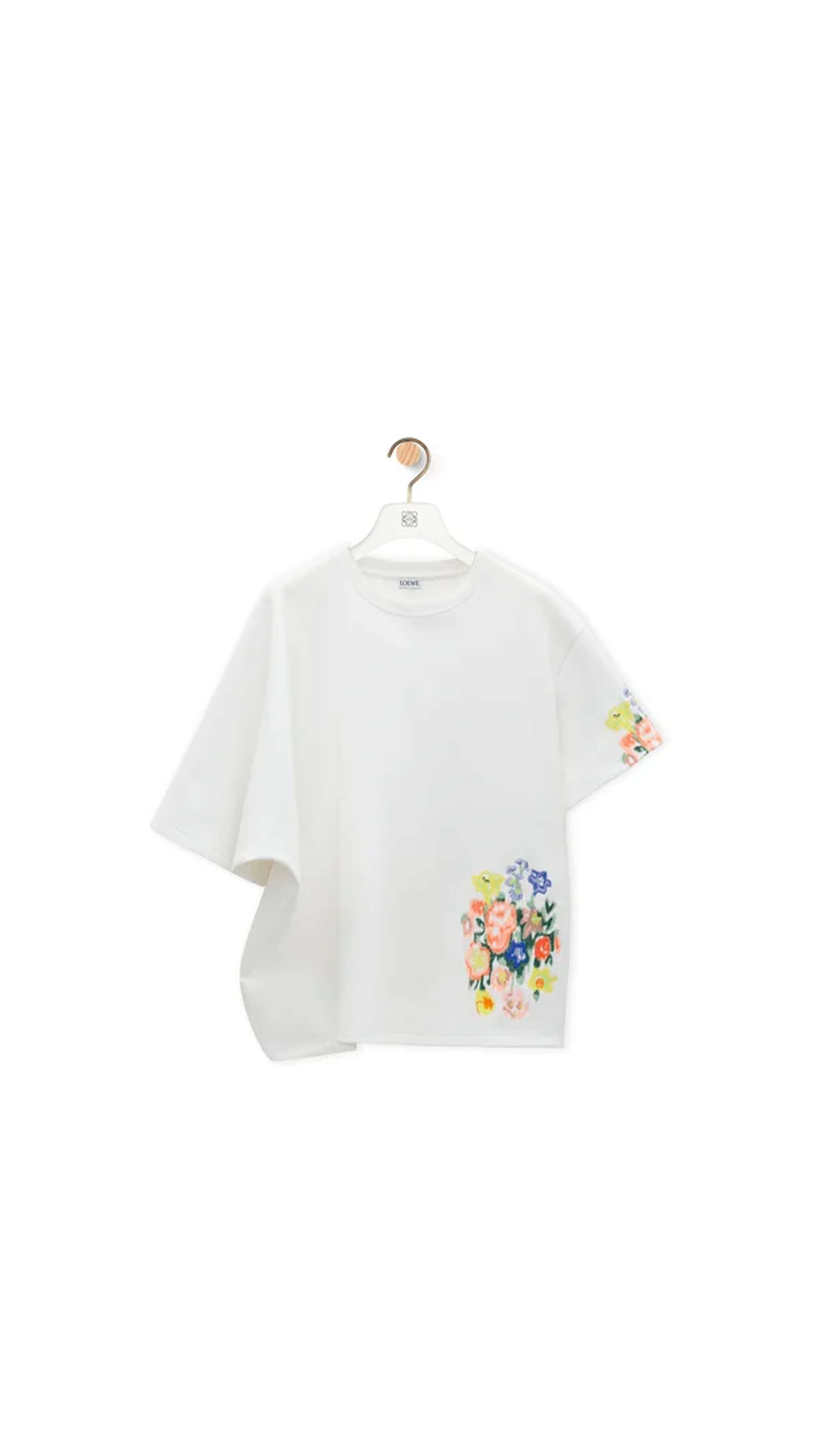 Embroidered T-Shirt Draped - White