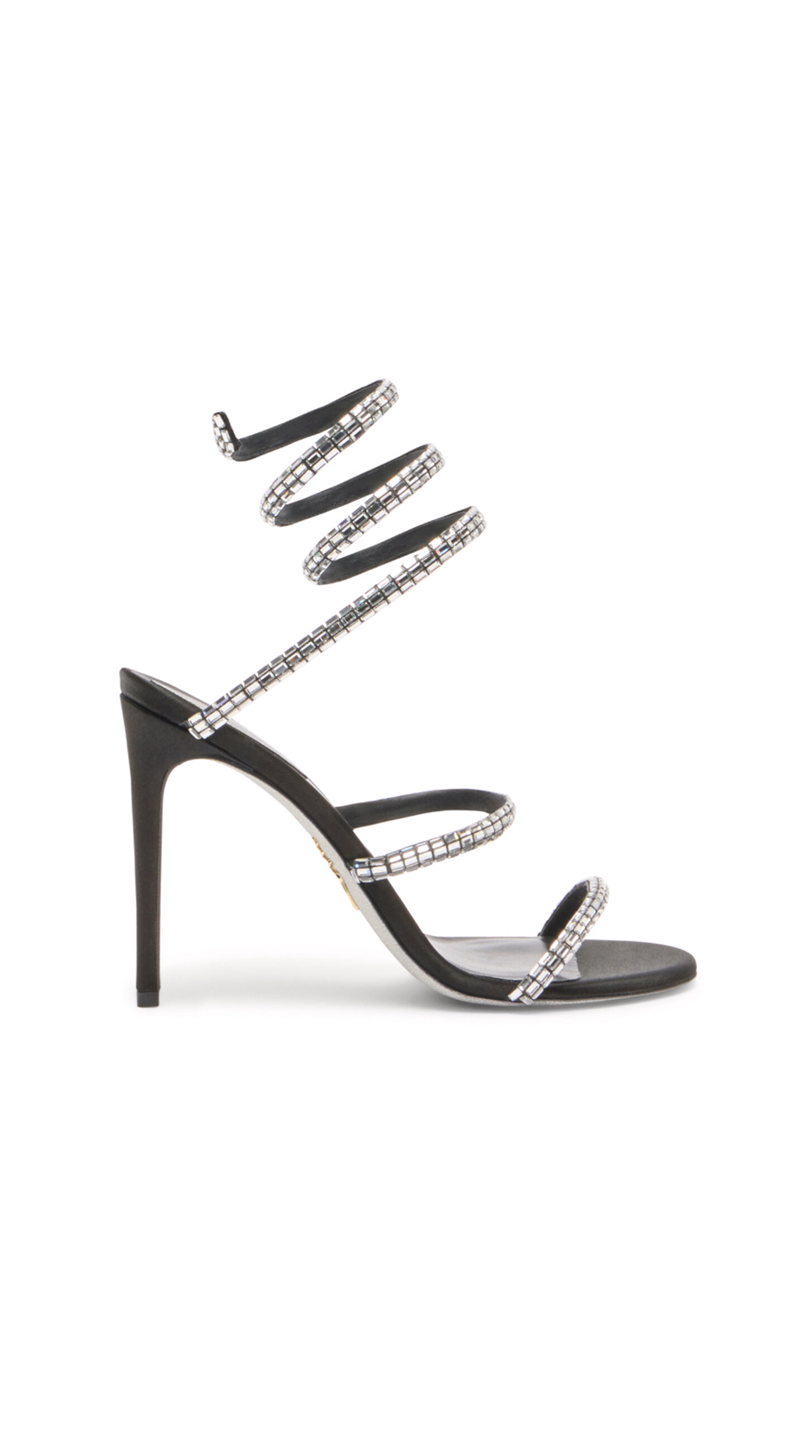 Cleo Sandals with Baguette Crystals - Black