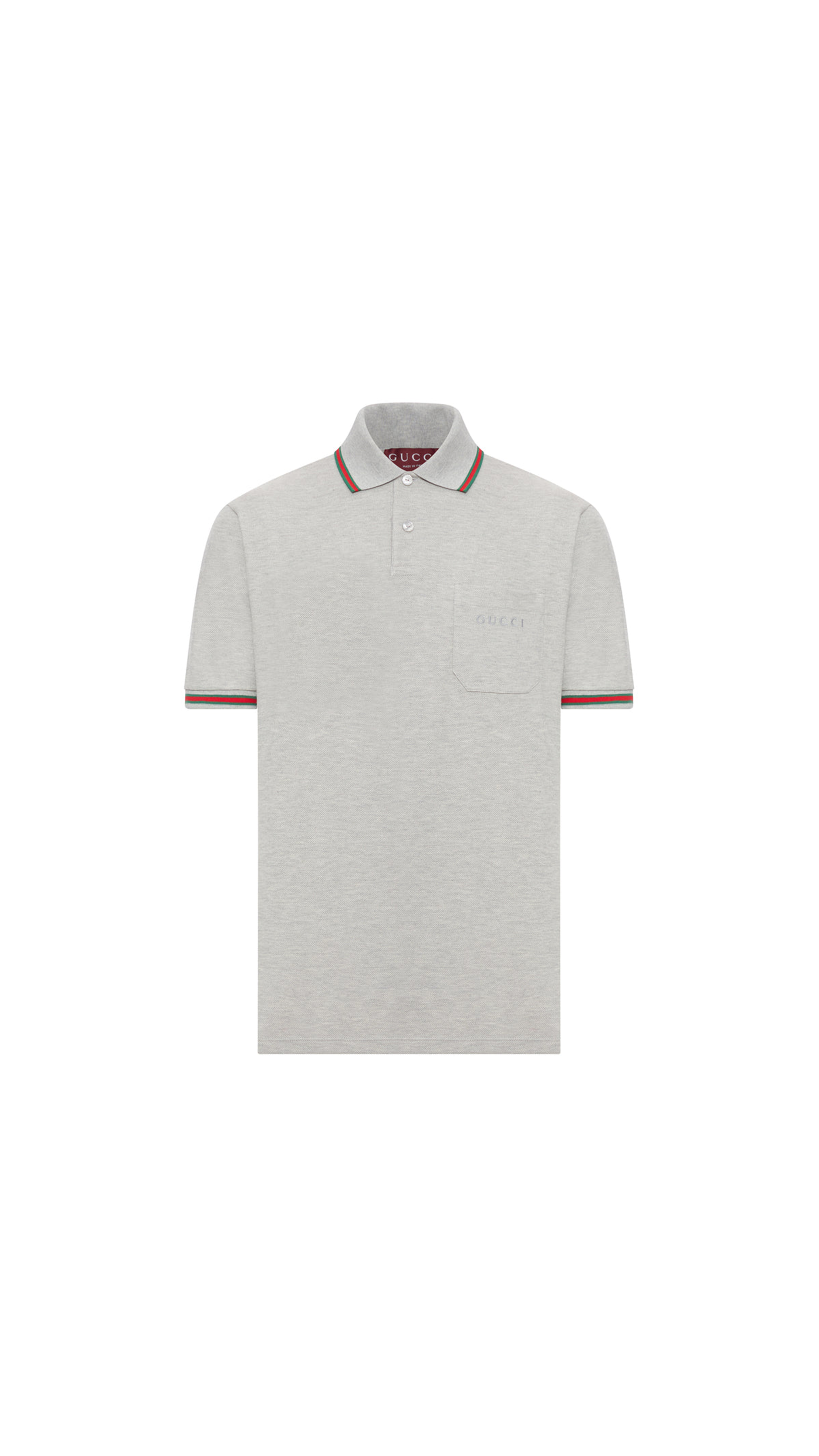 Cotton Piquet Polo Shirt - Light Grey