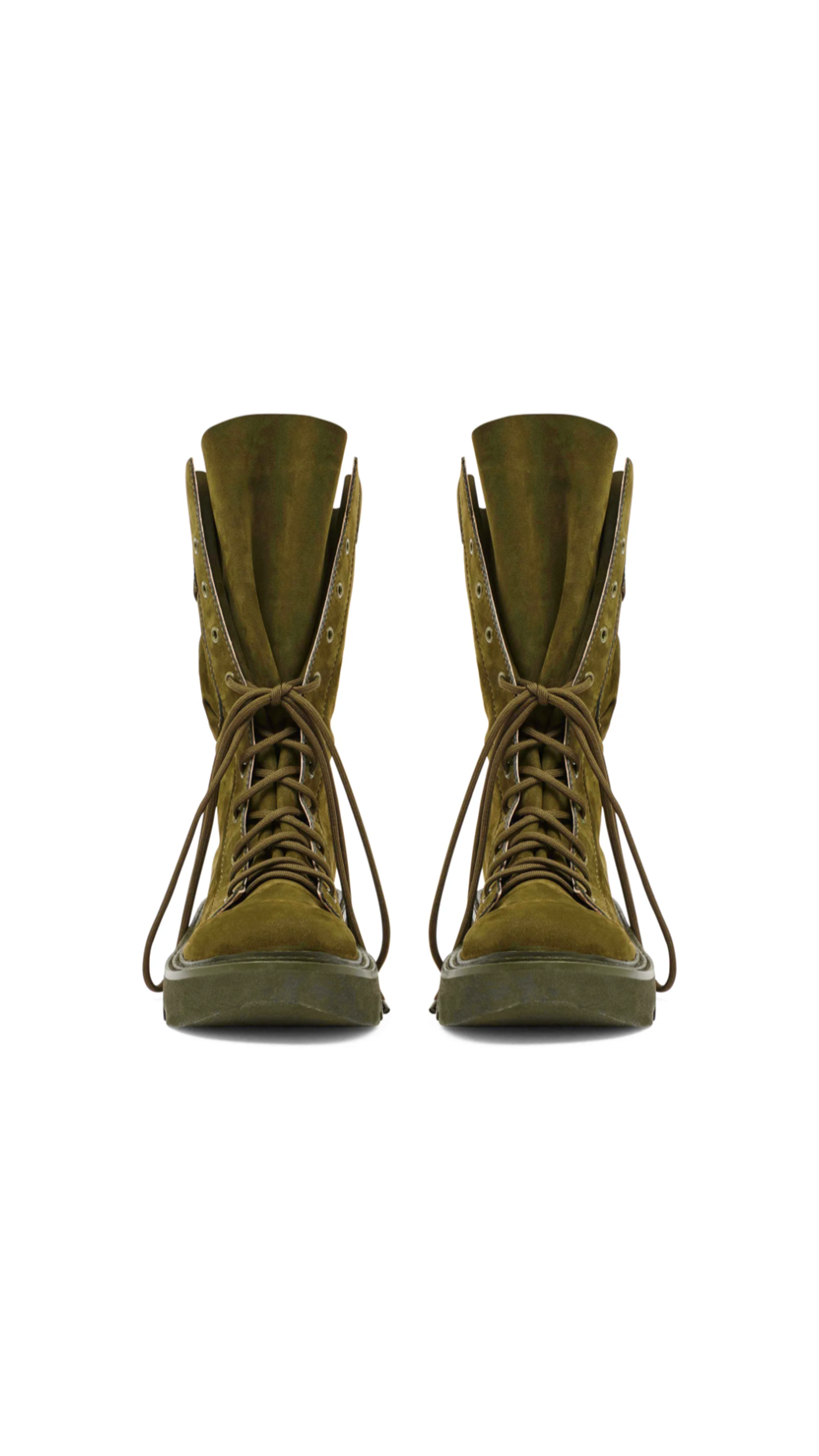 Combat Leather Boots - Khaki