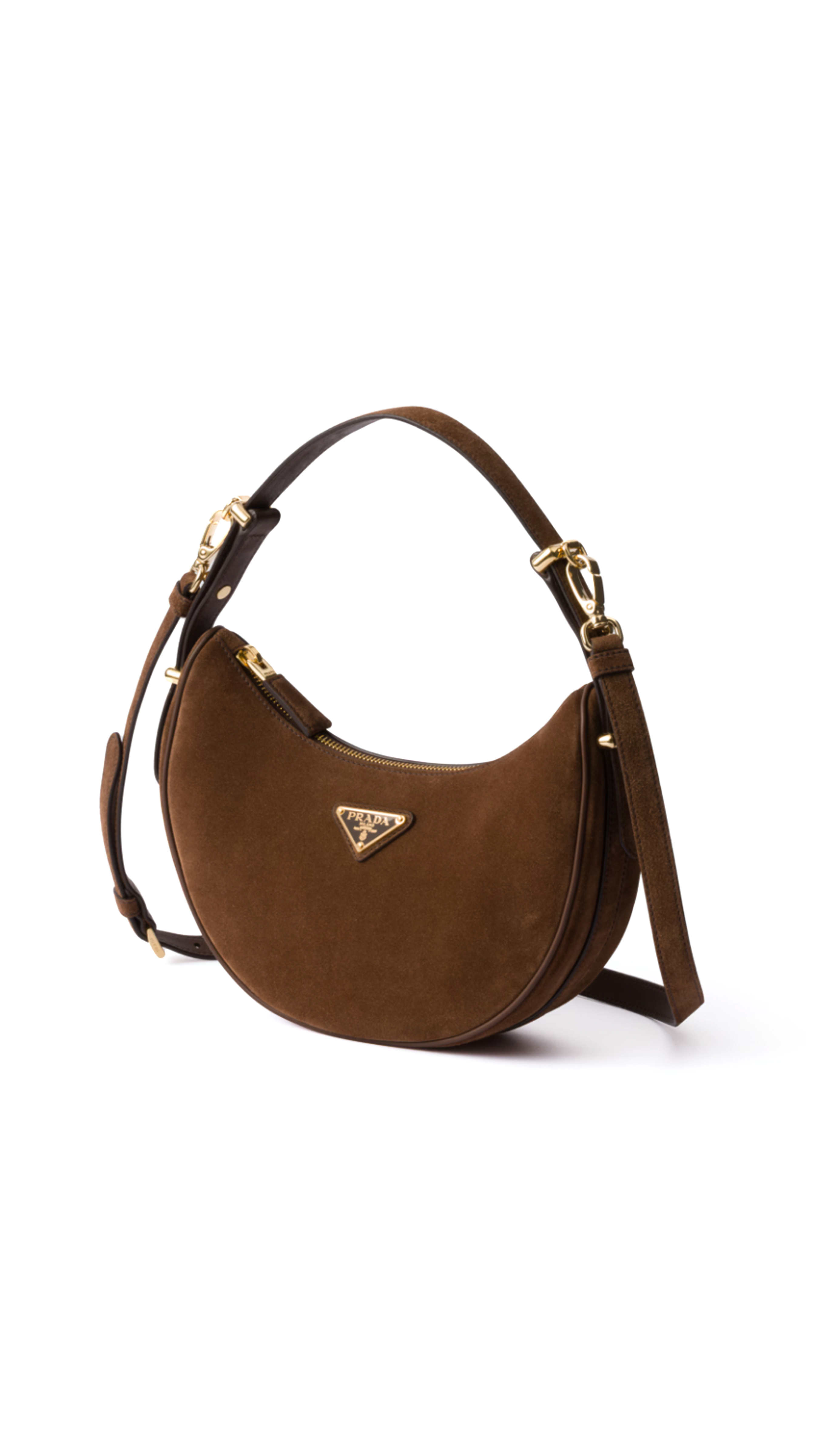 Arqué Suede Shoulder Bag - Cocoa Brown