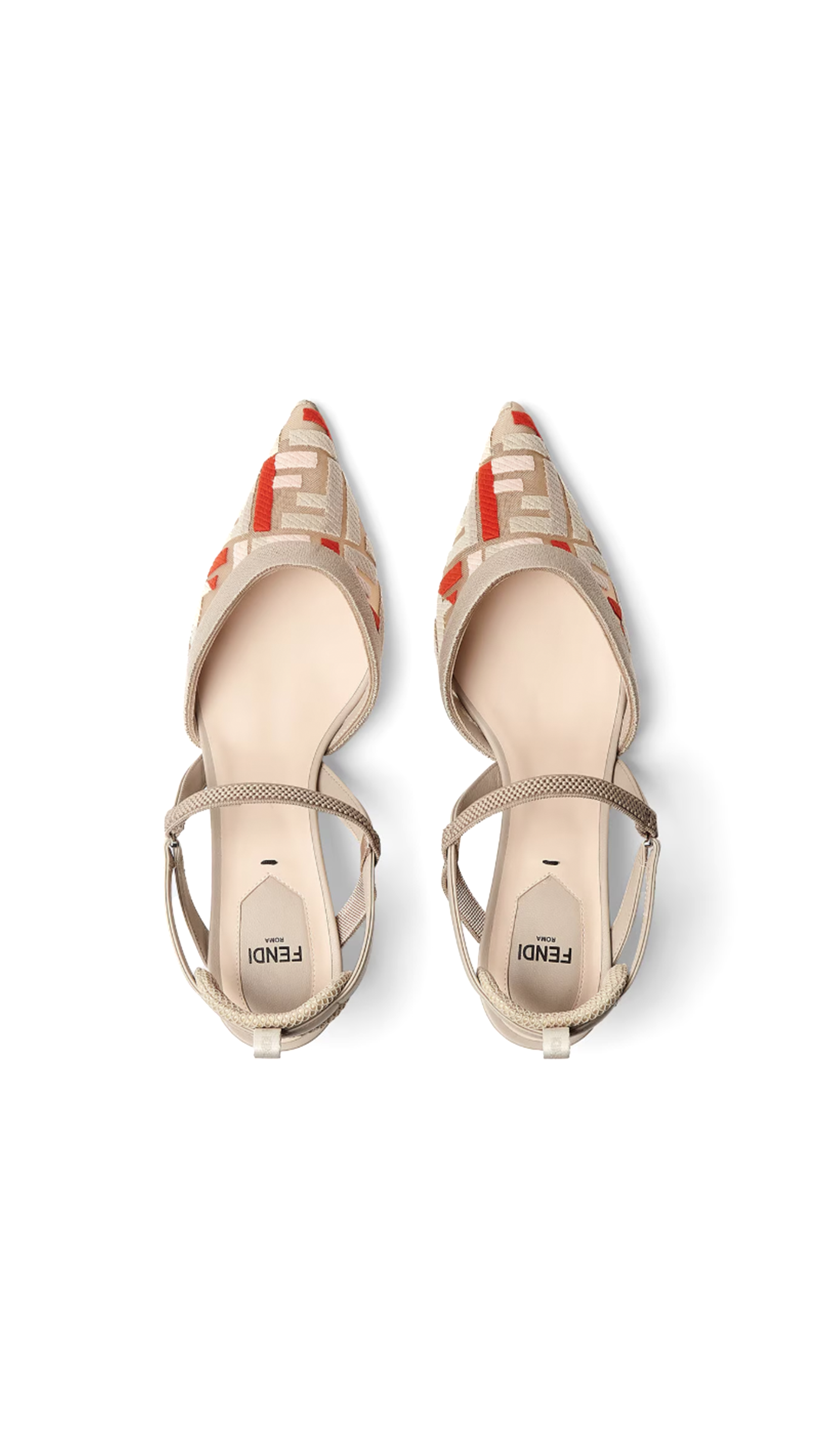Colibrì Lite Mesh FF Jacquard Slingbacks - Beige/Orange
