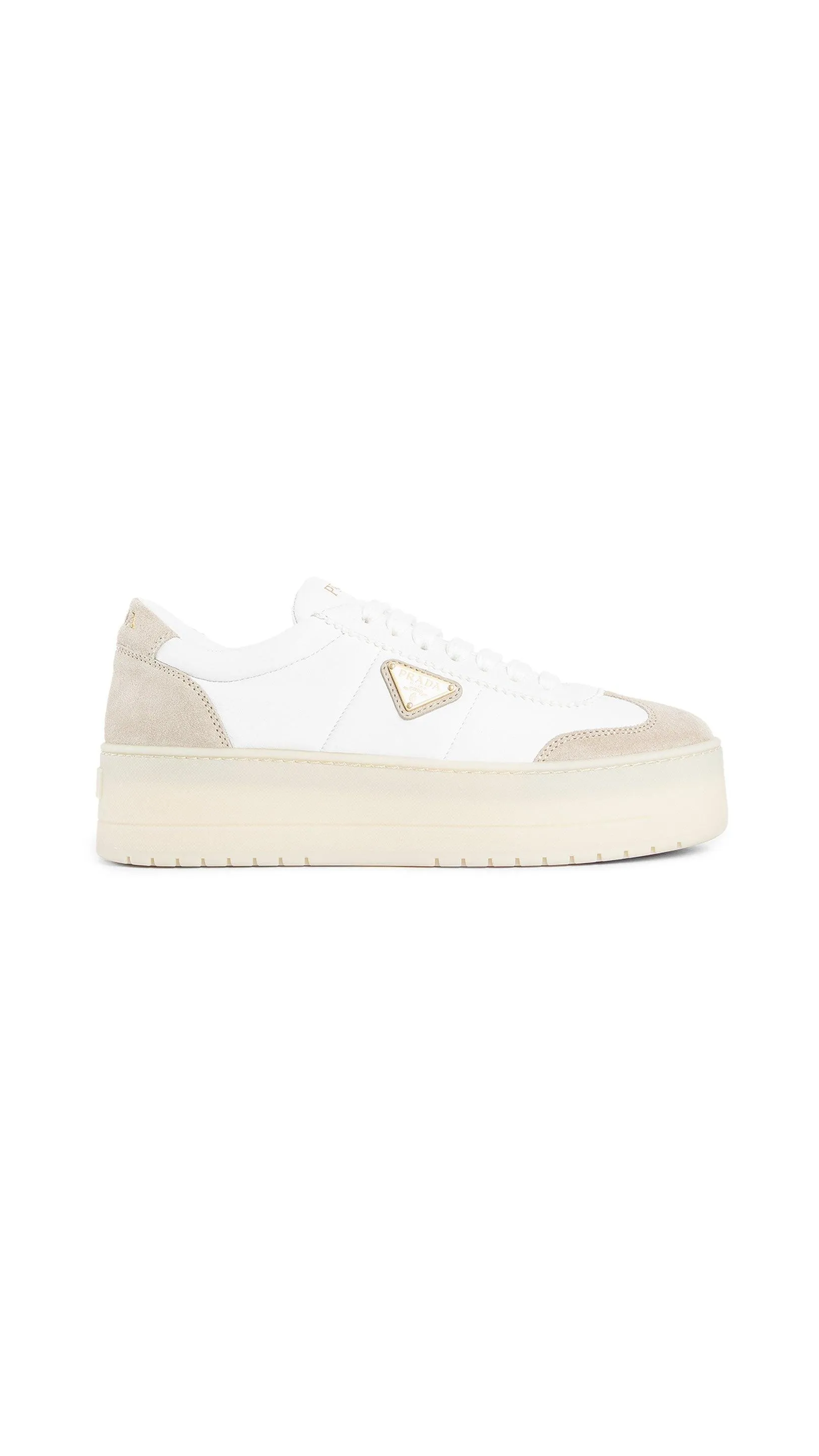 Bold Flatform Sneakers - White/Desert Beige