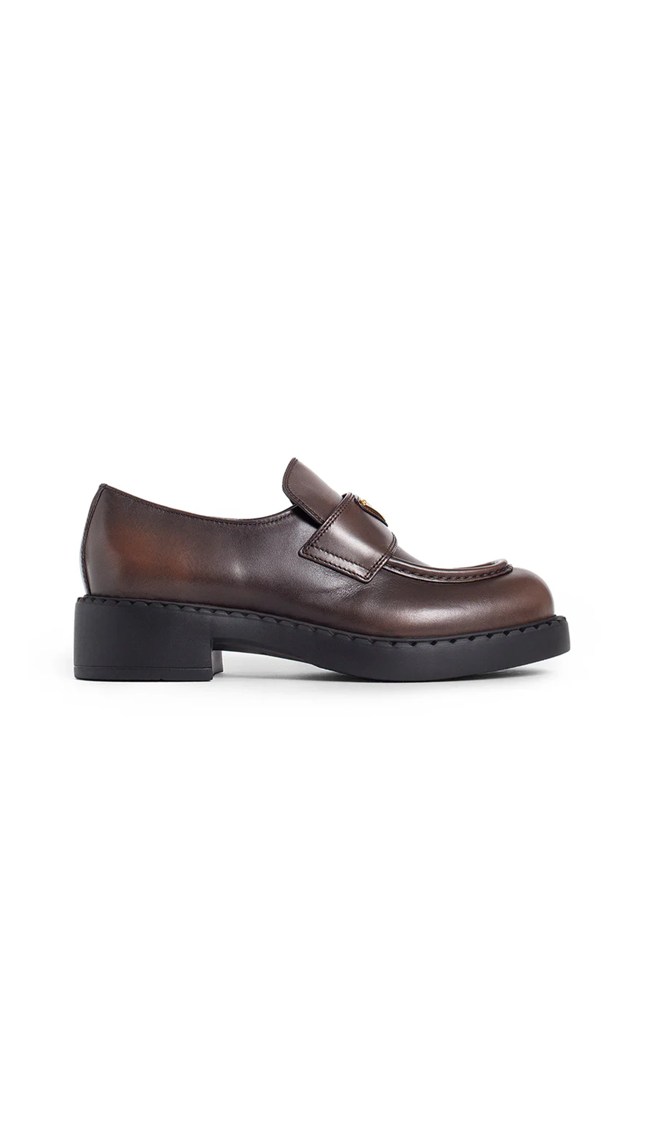 Chocolate Brushed Leather Loafers - Dark Brown