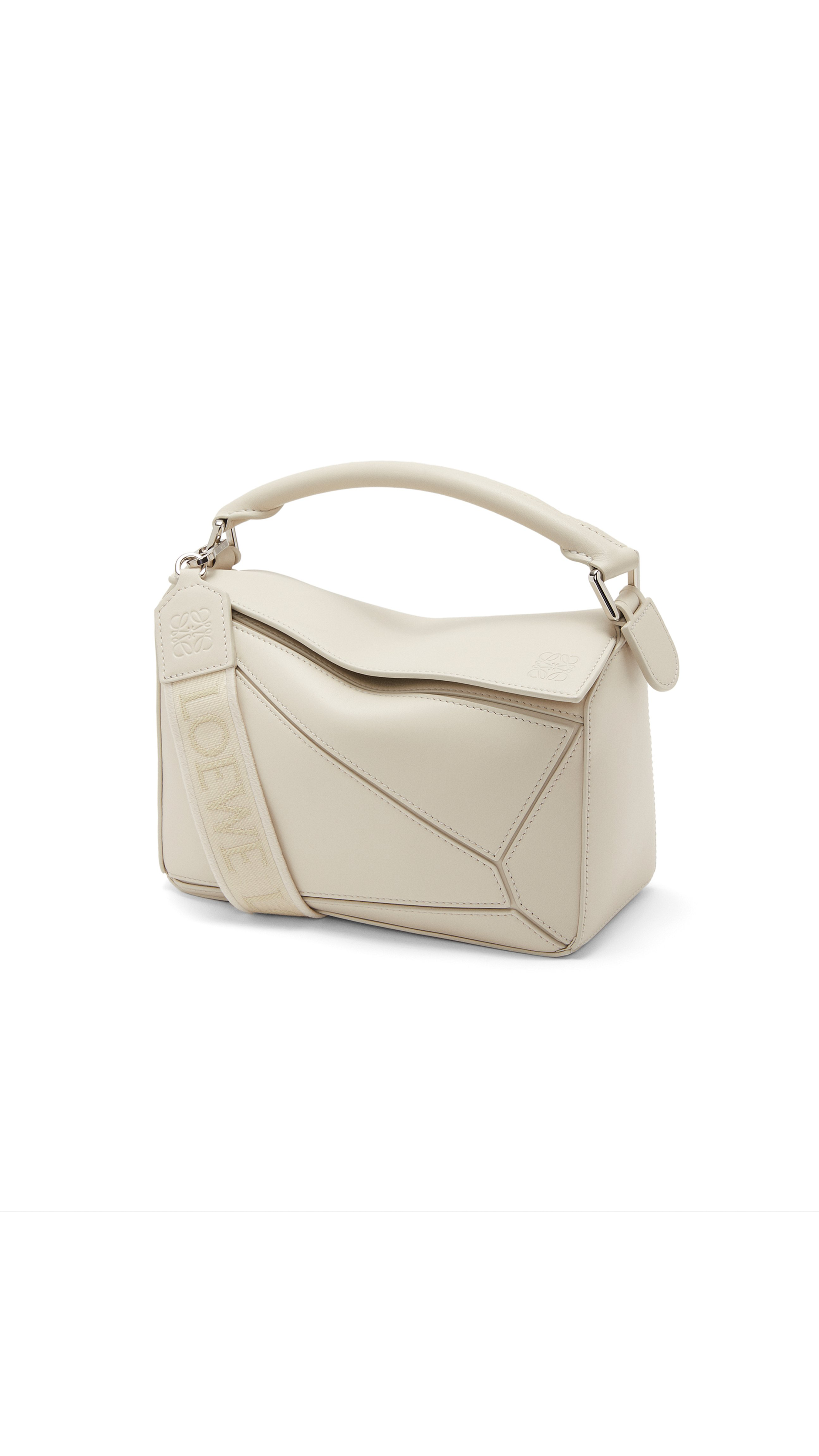 Small Puzzle Bag in Satin Calfskin - Sea Salt