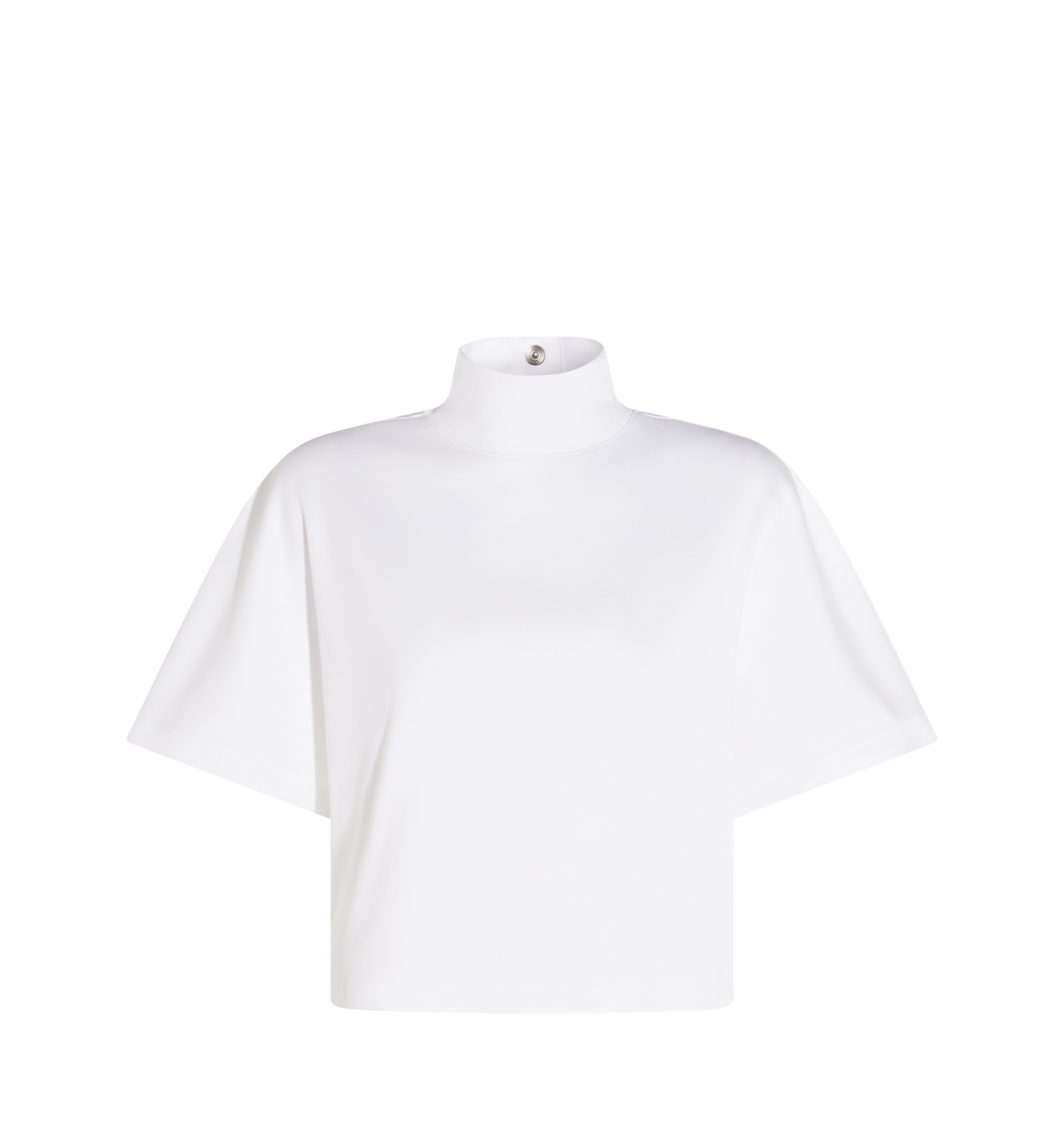 Ribbed Cotton High Neck T-shirt