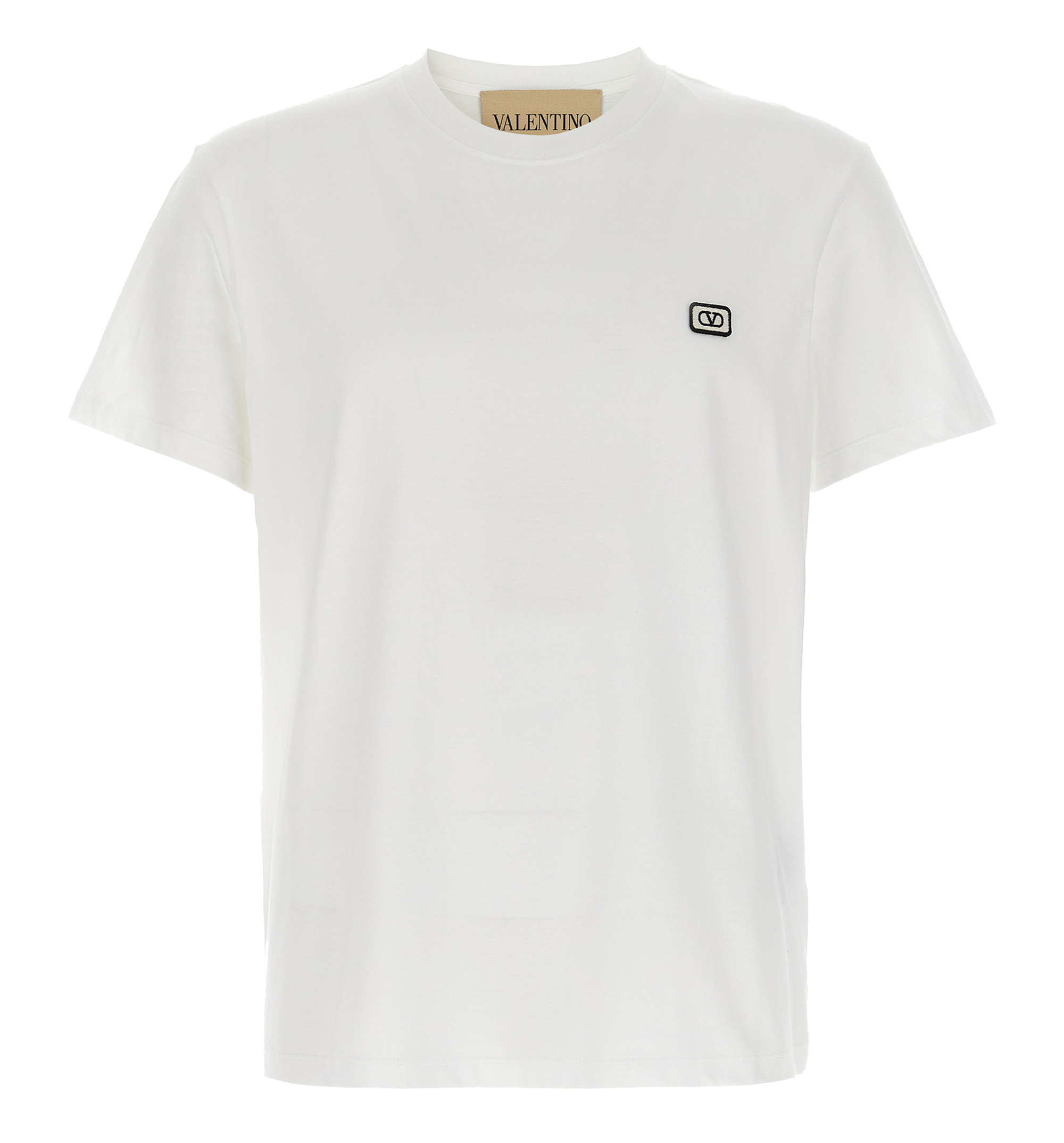 Cotton T-Shirt With Vlogo Patch