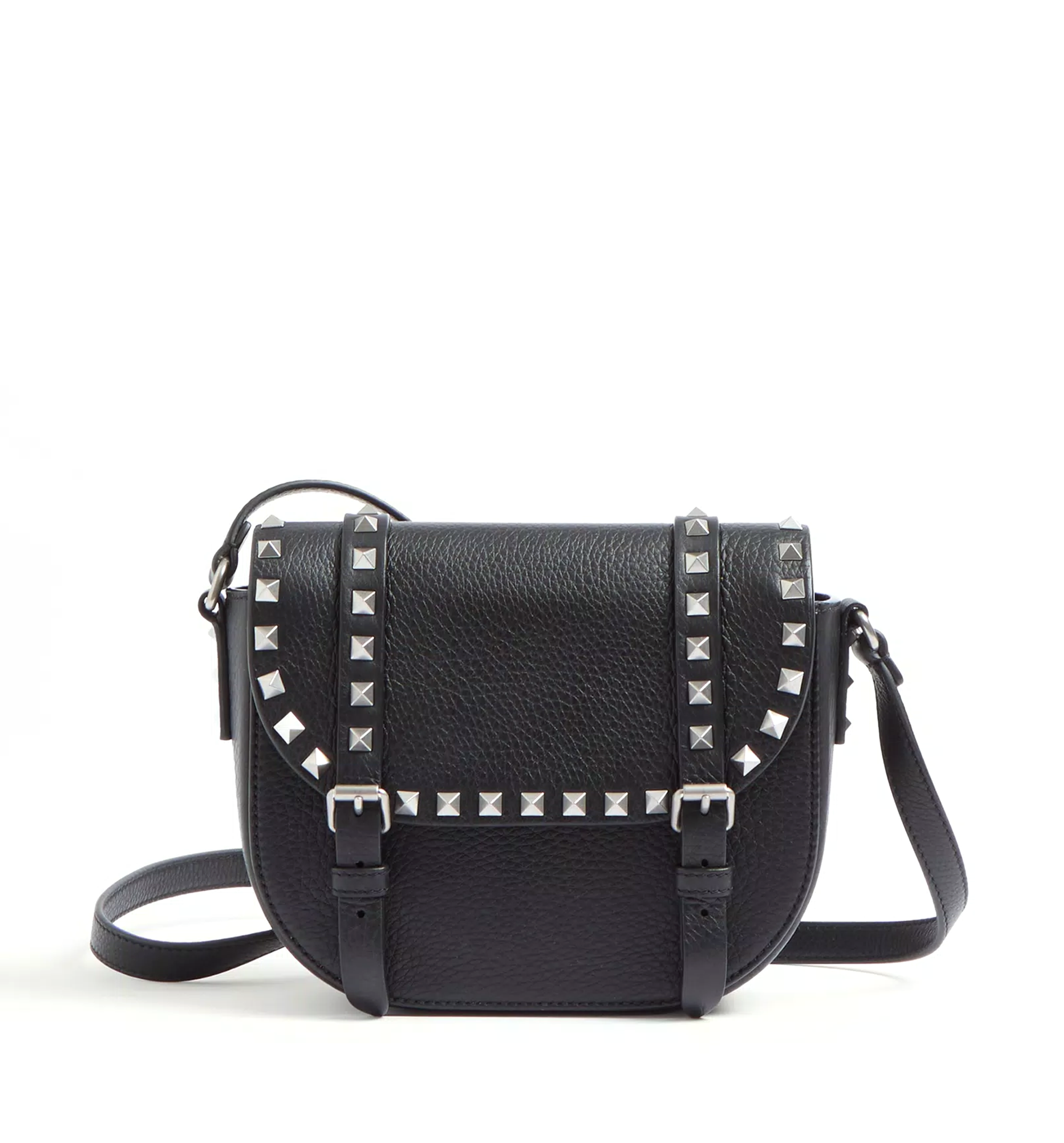 Small Rockstud Grainy Calfskin Crossbody Bag
