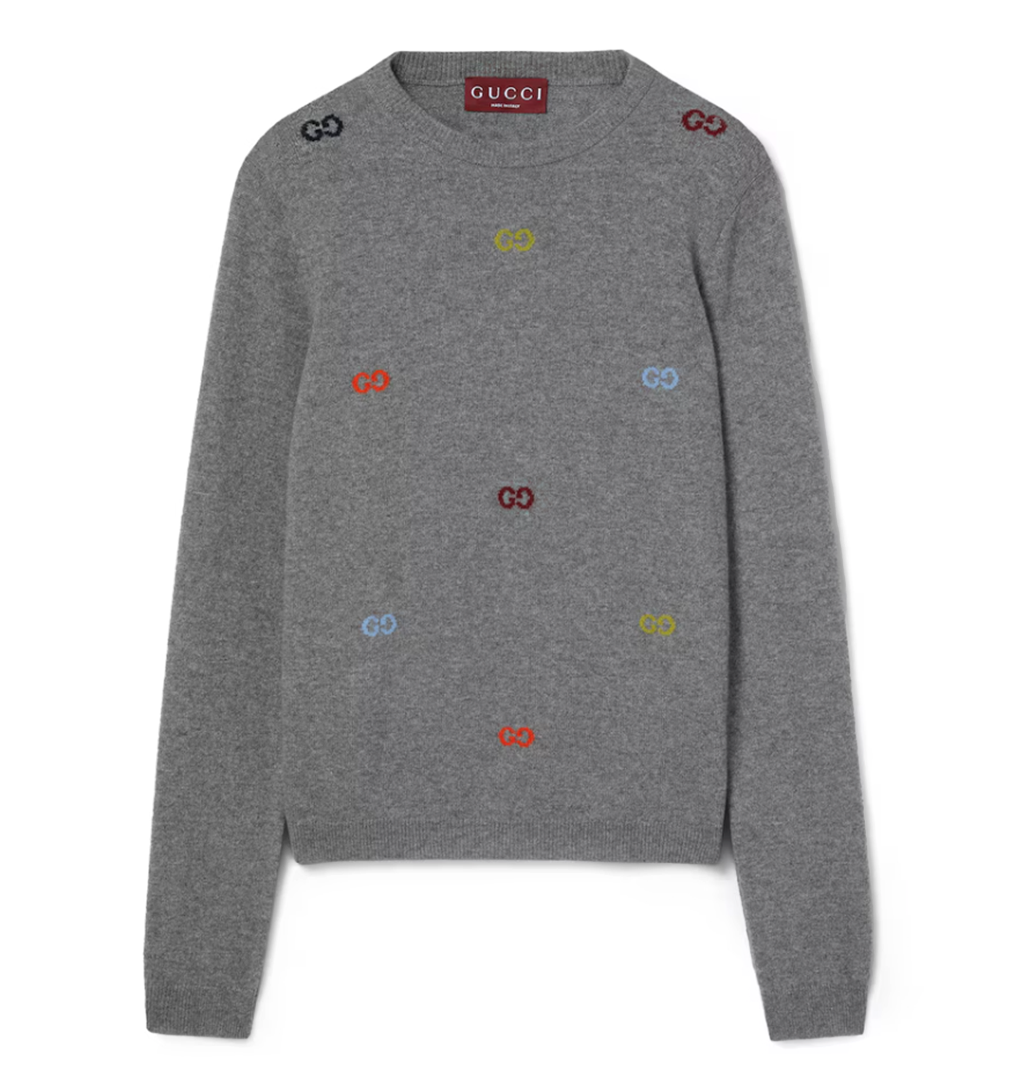 Fine Cashmere Sweater with Intarsia