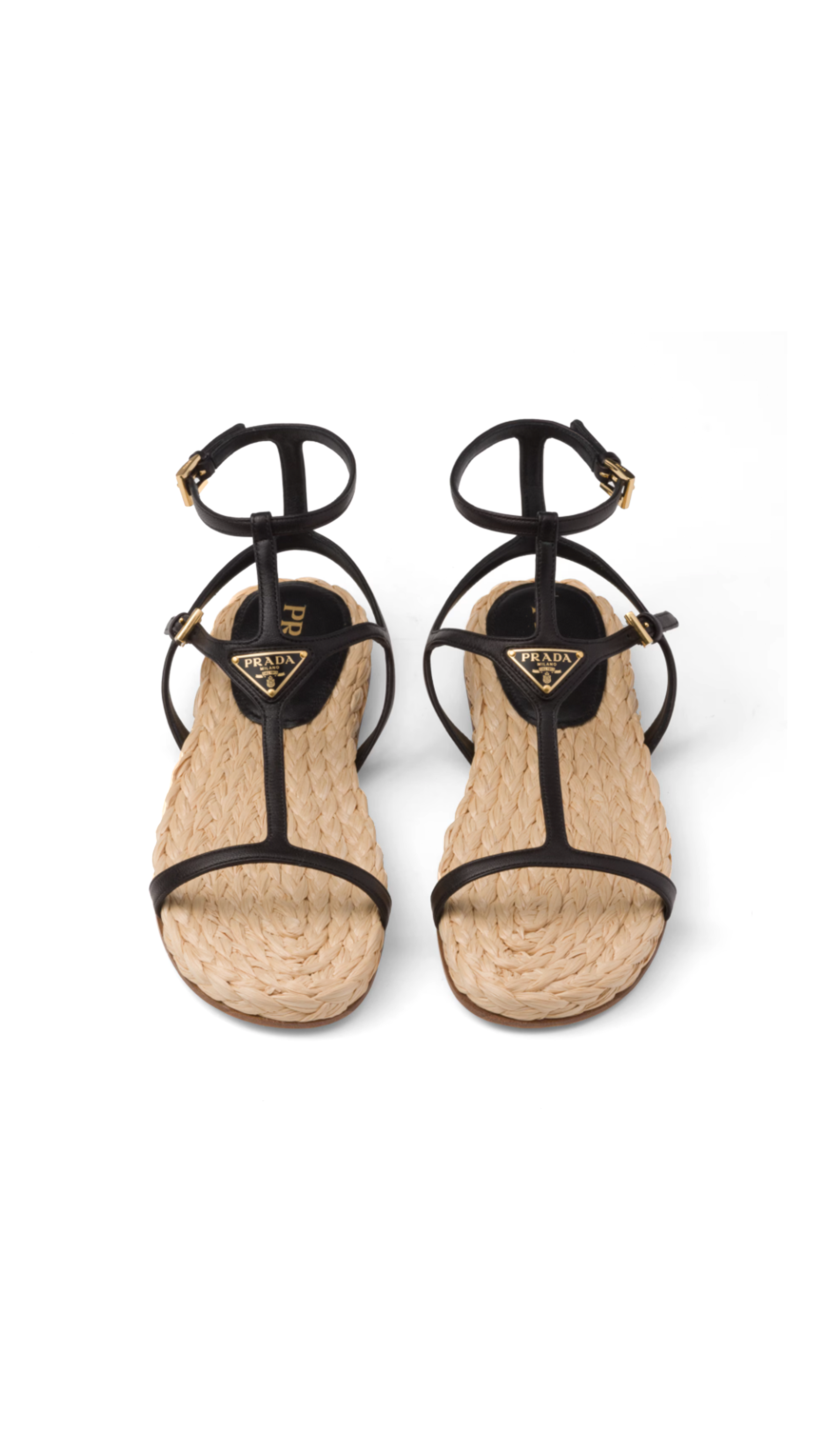 Flat Nappa Leather Sandals - Black