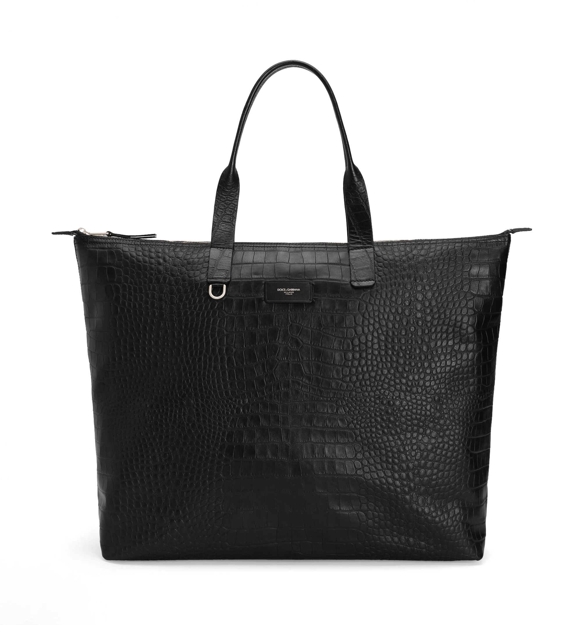 Large Crocodile-print Calfskin Shopper