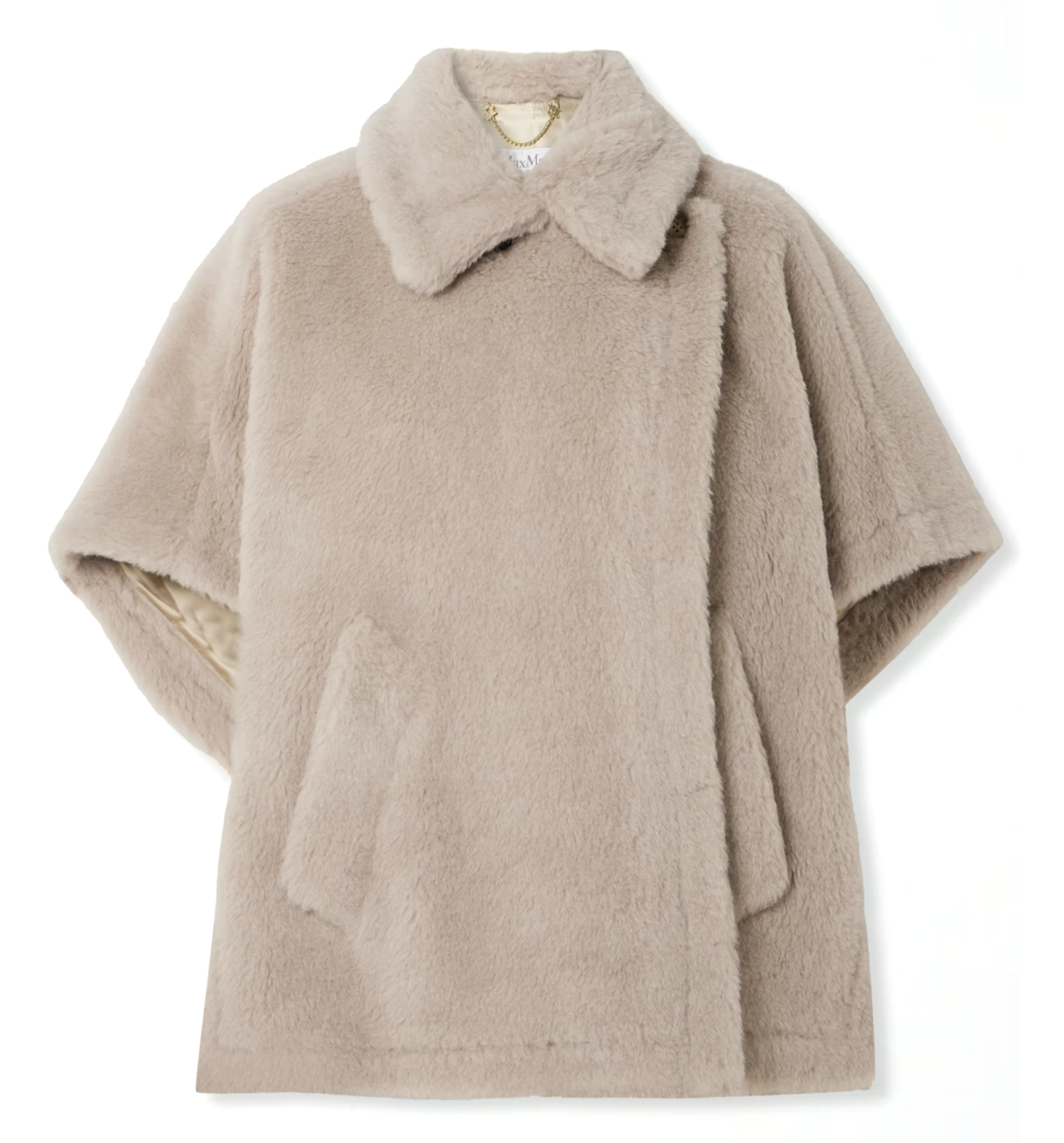 Cape in alpaca and wool Teddy fabric