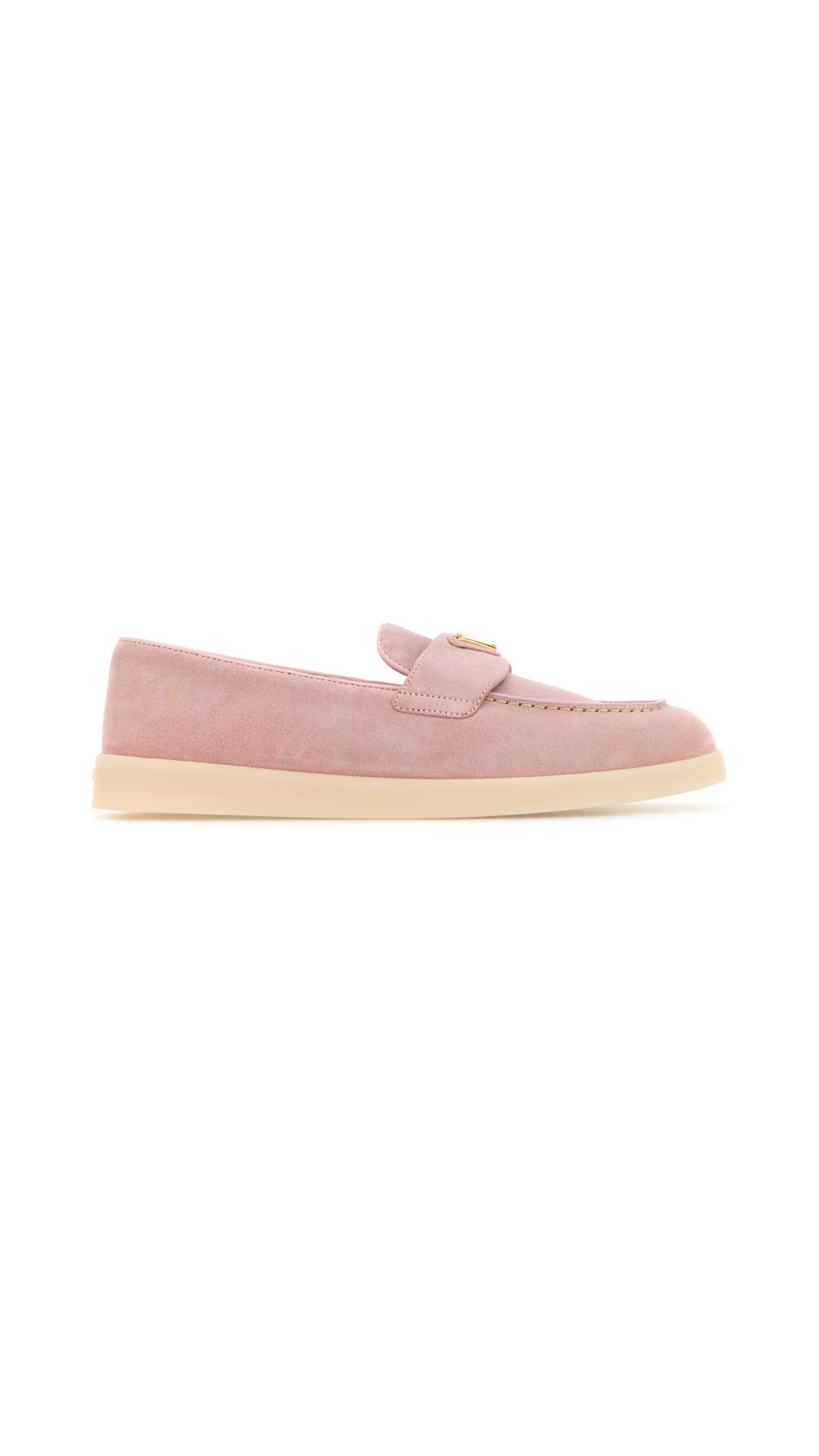 Suede and Leather Loafer - Alabaster Pink