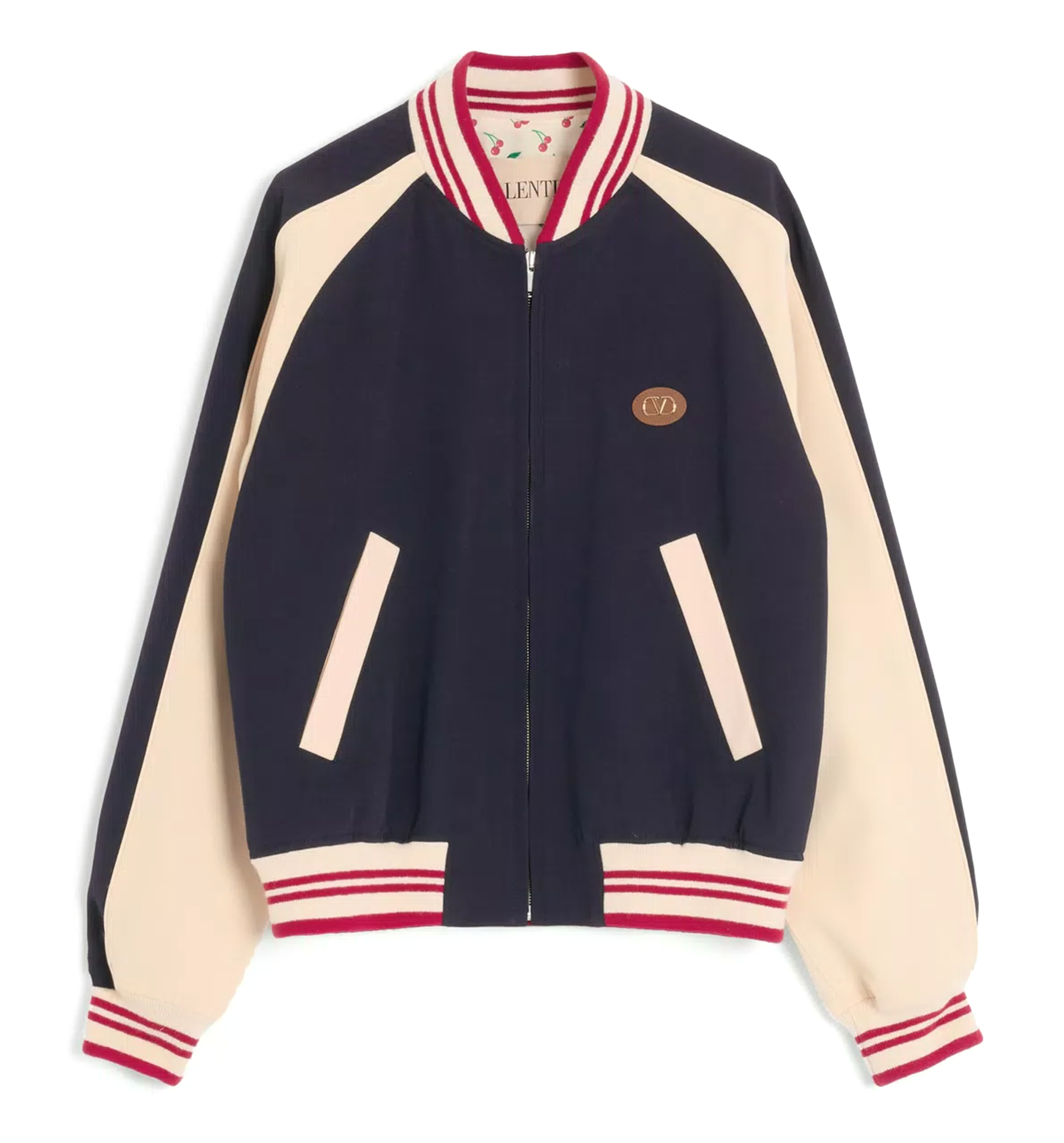 Wool and Cotton Bomber Jacket with Vlogo And Le Chat De La Maison Patch