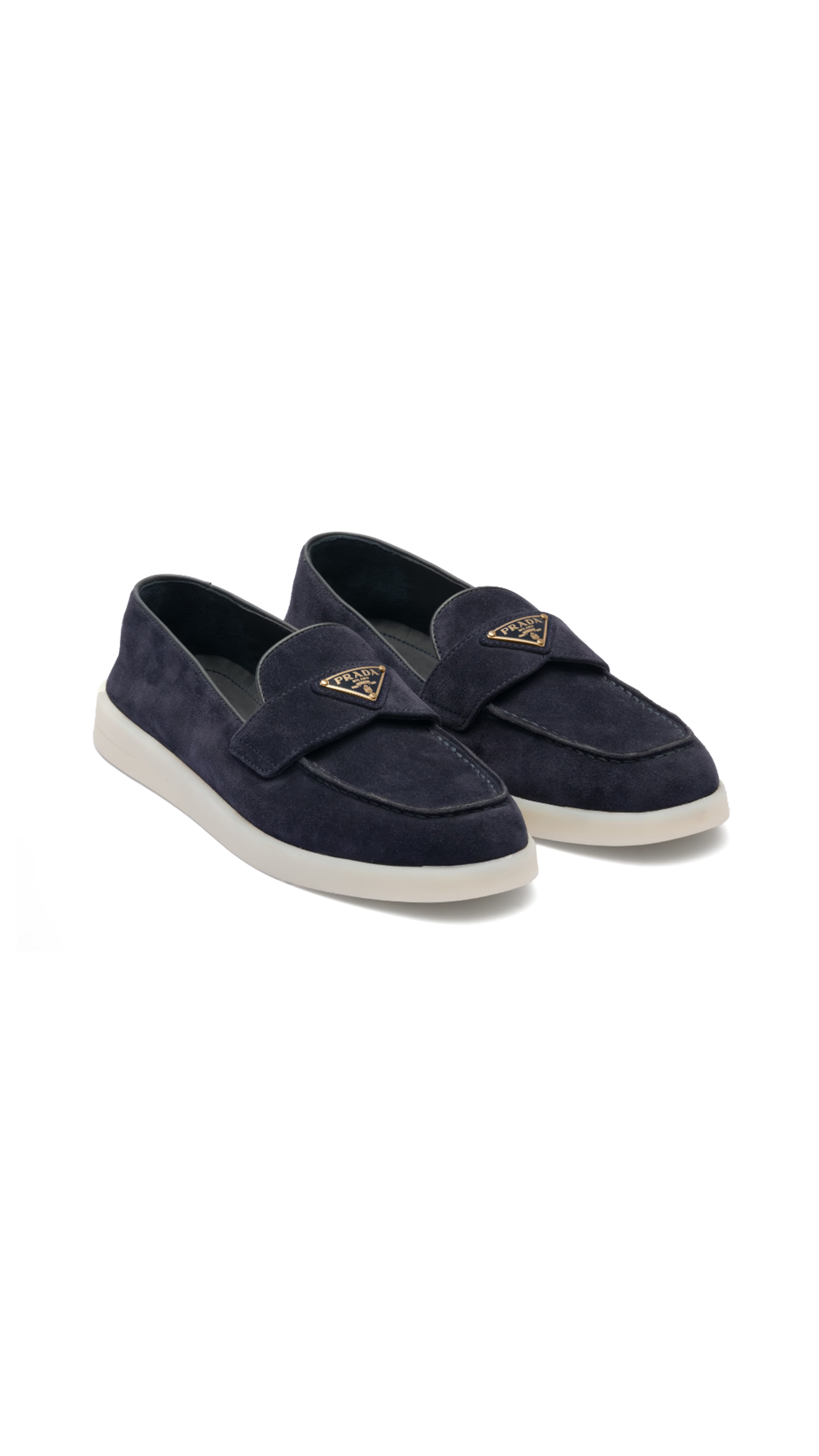 Suede Leather Loafers - Navy