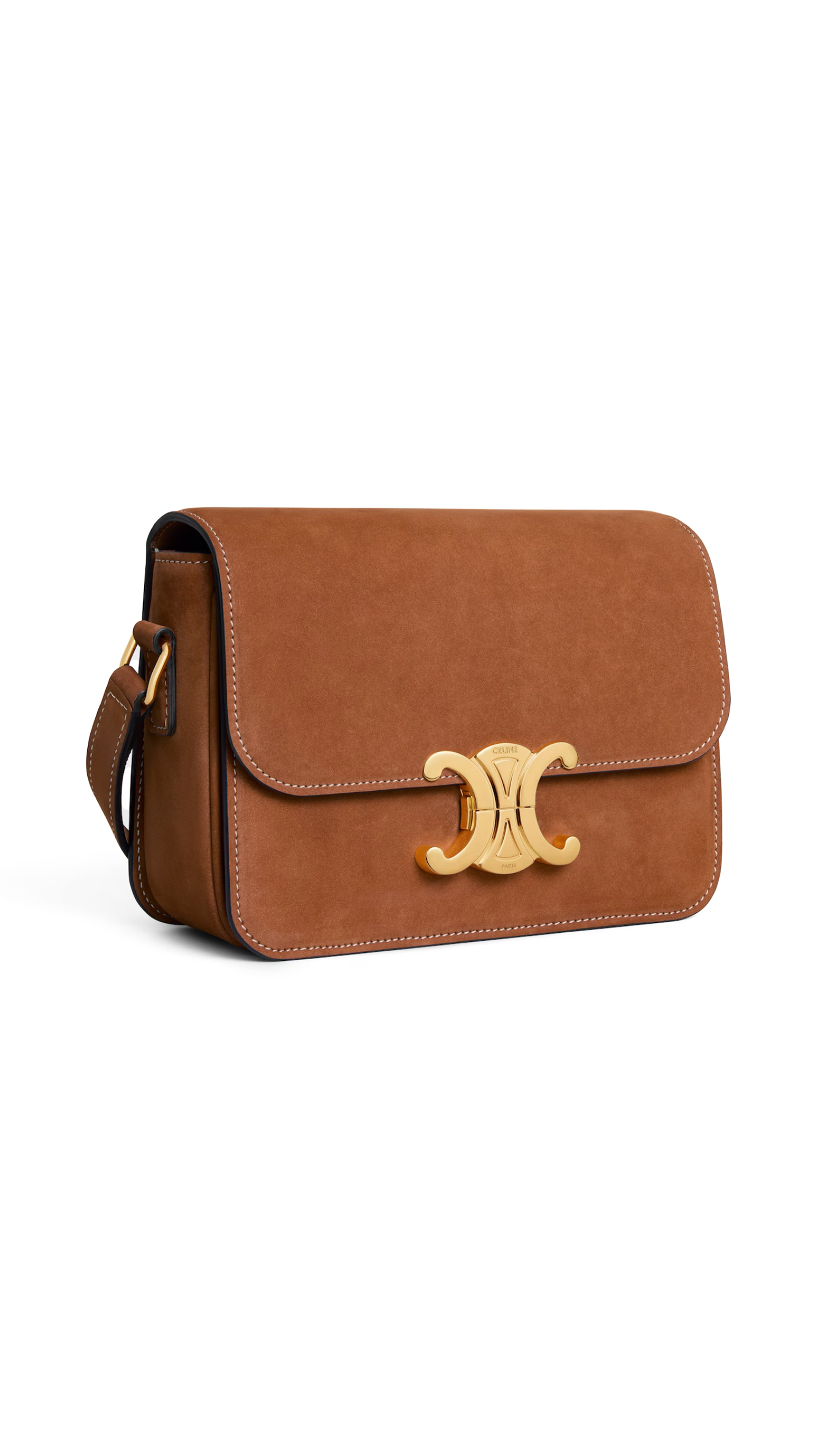 Teen Triomphe Bag in Nubuck Calfskin - Camel