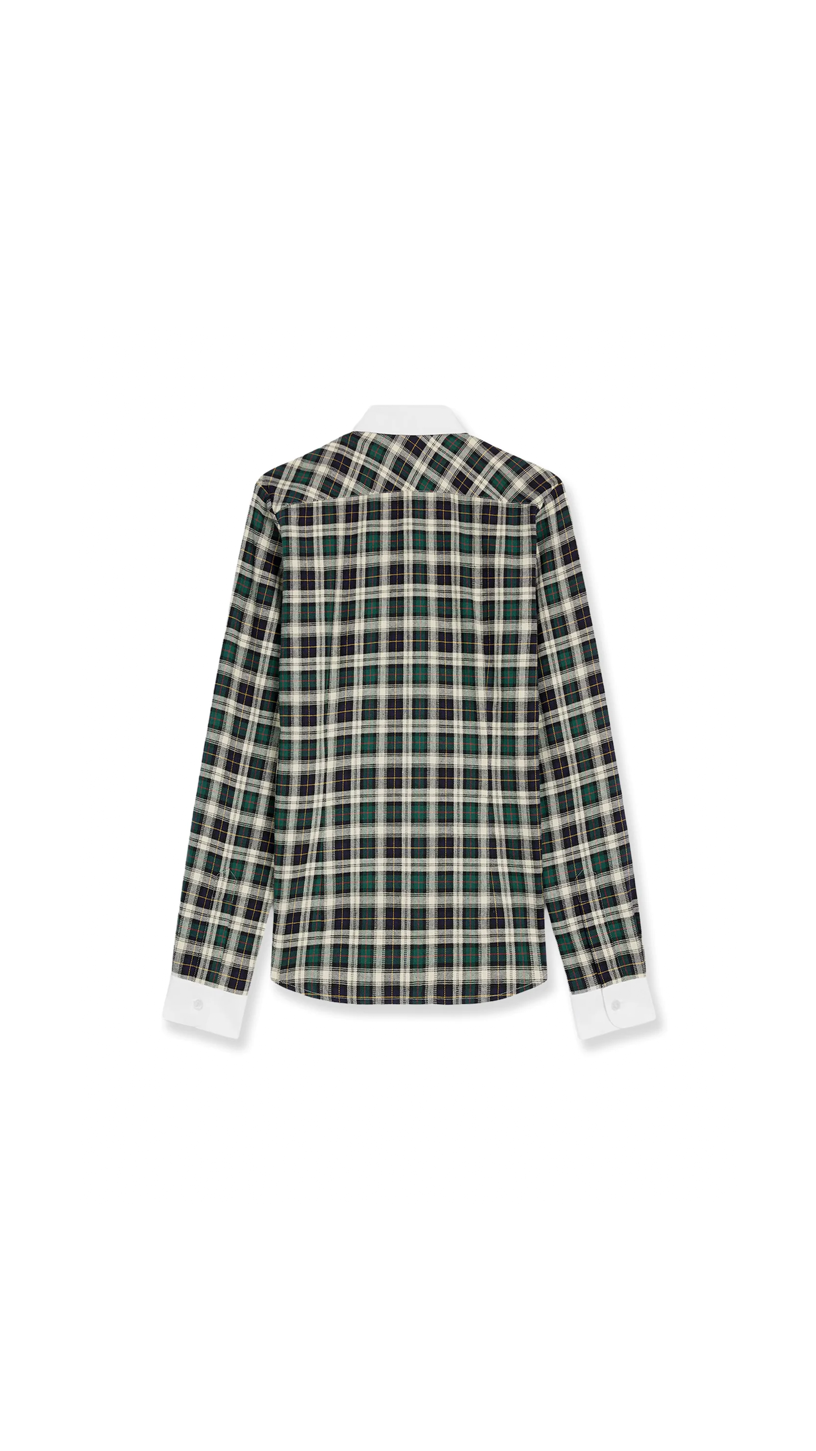 Tartan Cotton Shirt - White/Black/Green
