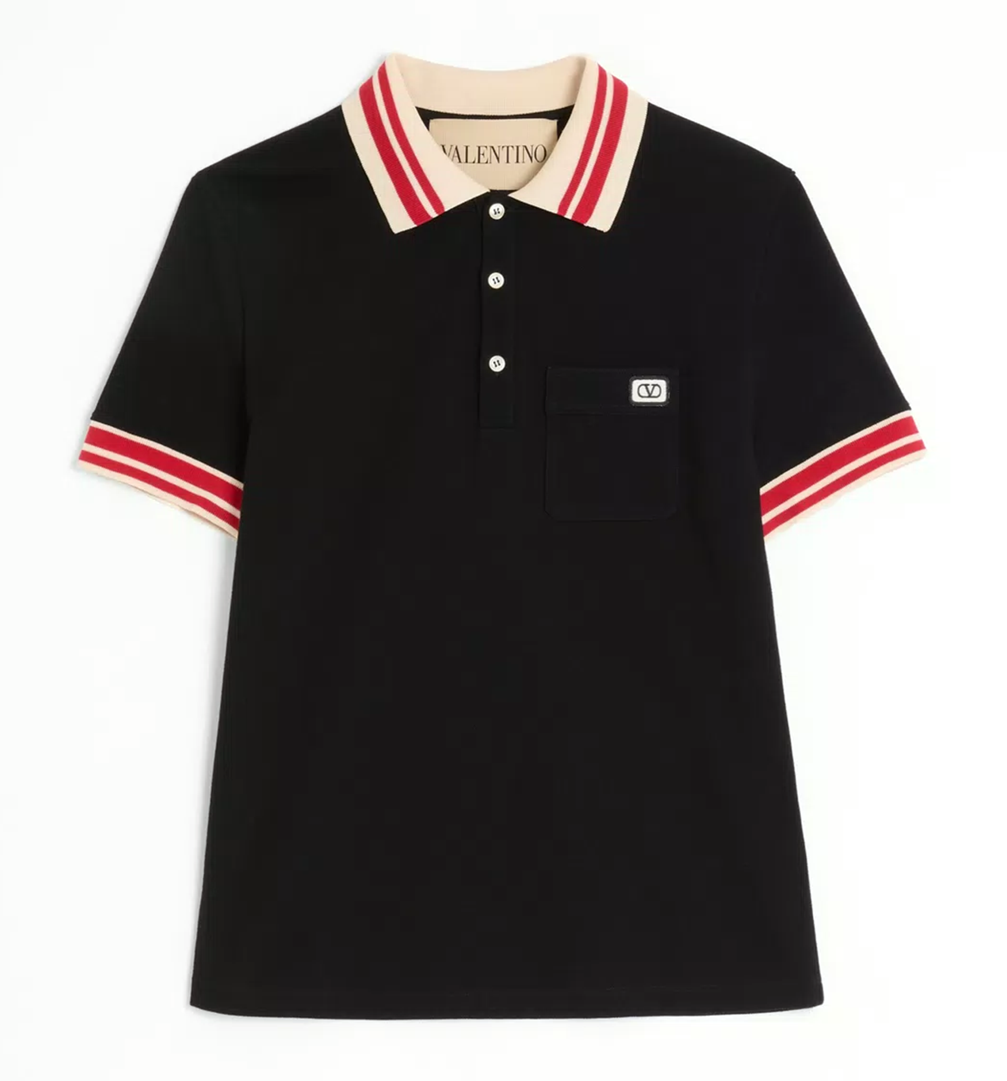 Cotton Piqué Polo Shirt With Vlogo Patch