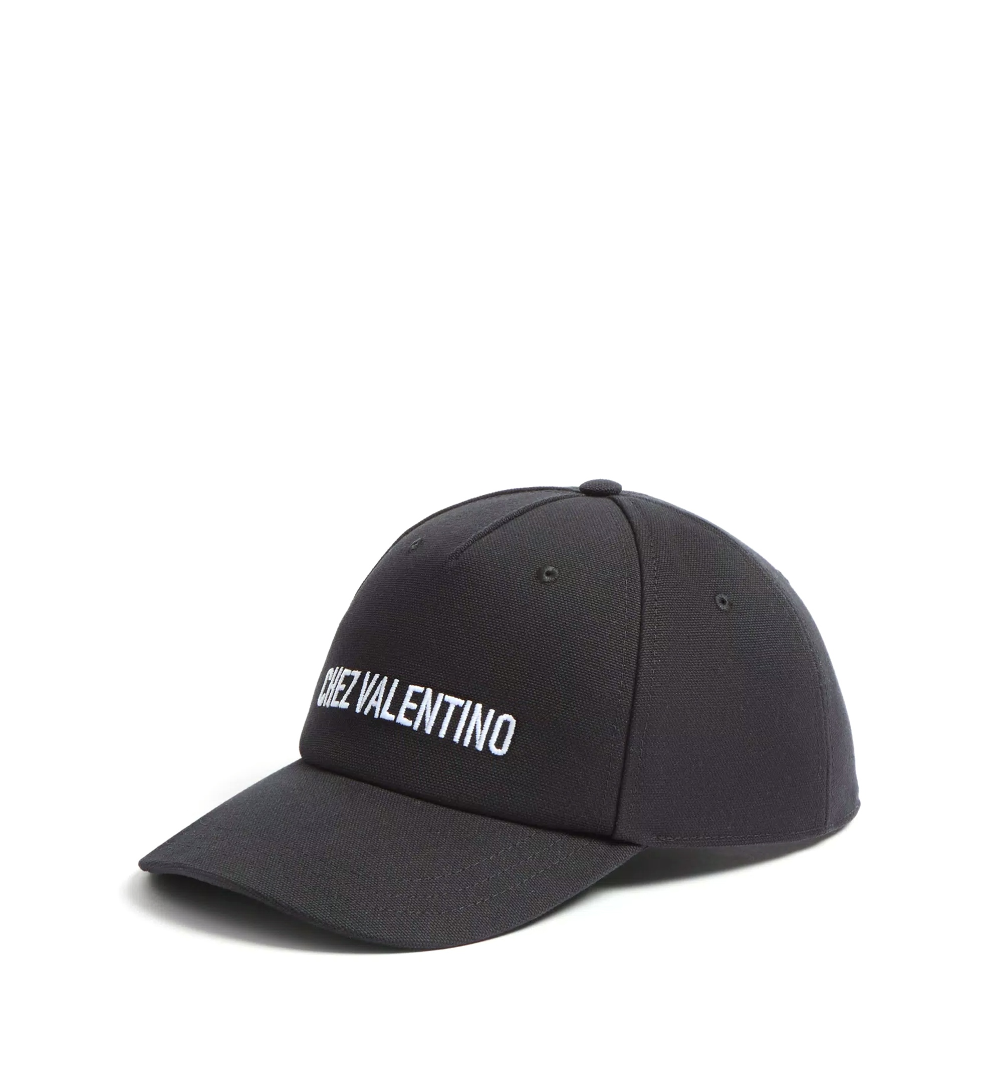 Chez Valentino Cotton Baseball Cap with Embroidery