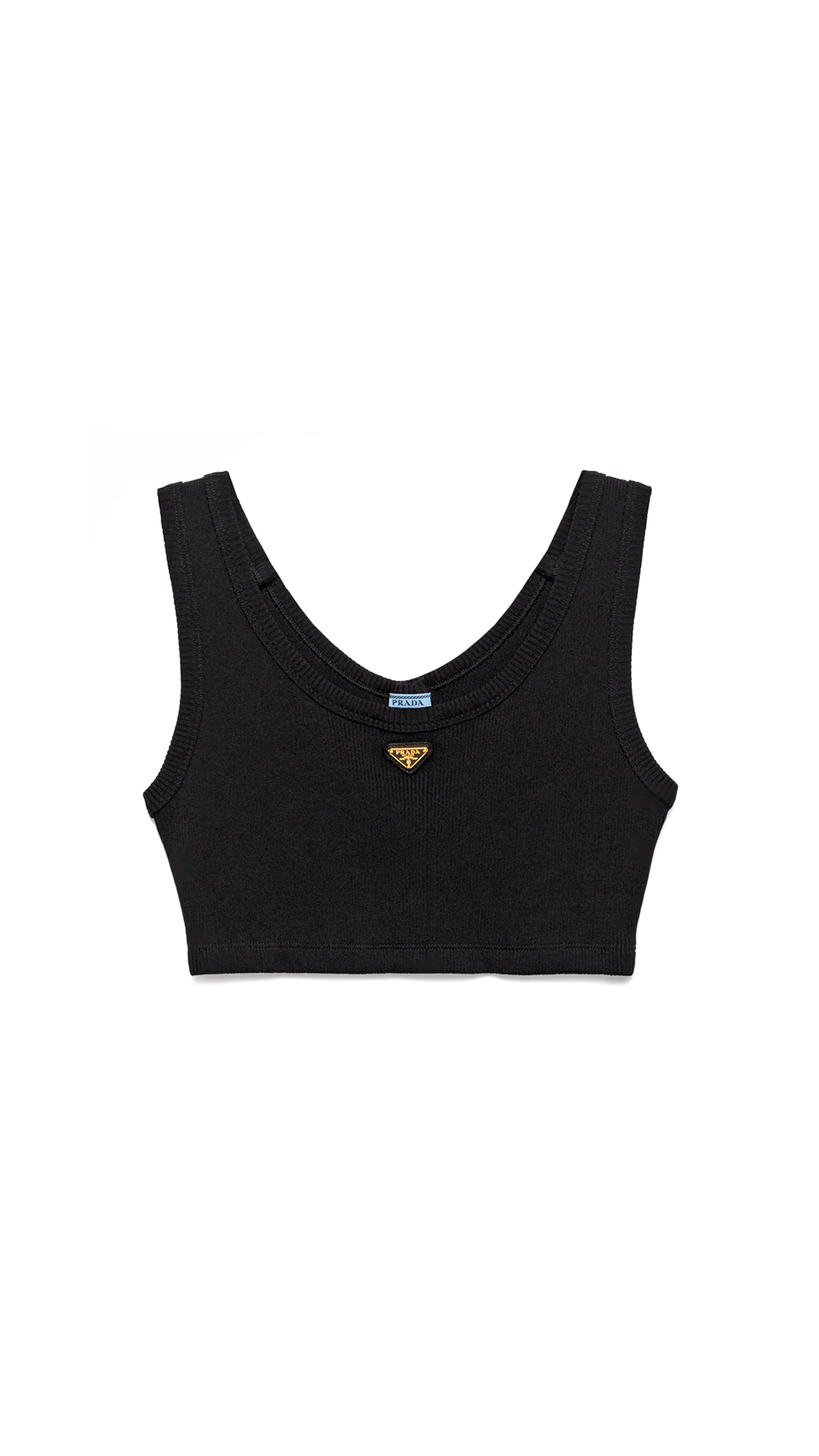 Ribbed Jersey Tank Top - Black