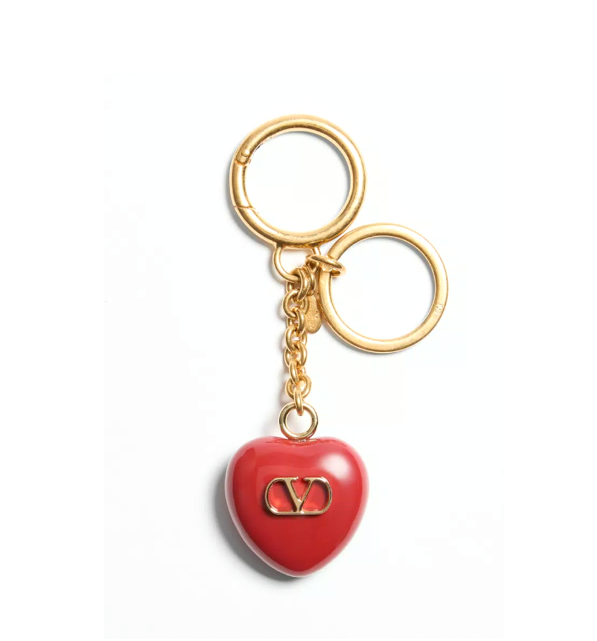 Coeur Royal Bag Charm with Key Ring in Metal and Enamel