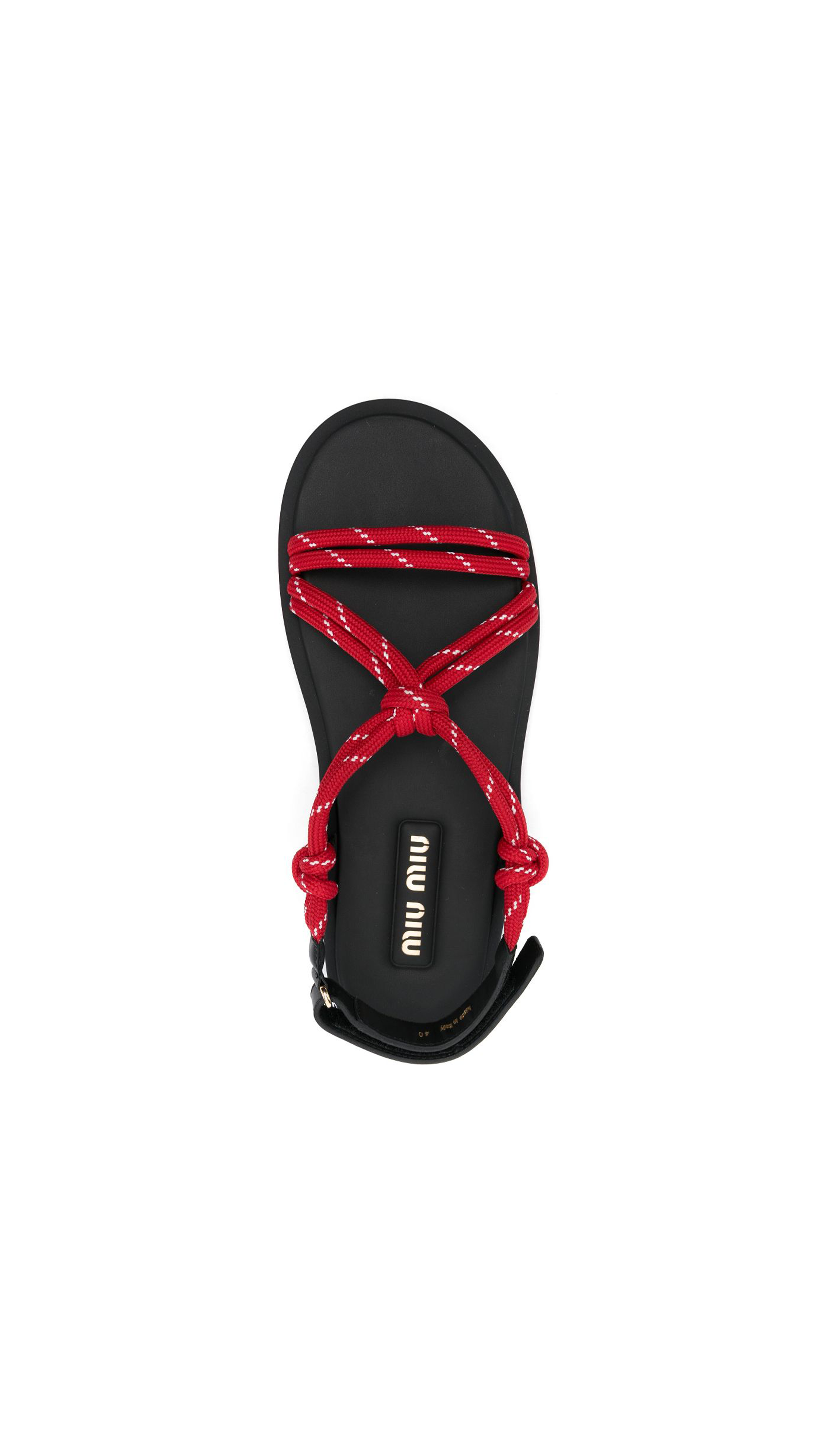 Cord Flat Sandals - Red