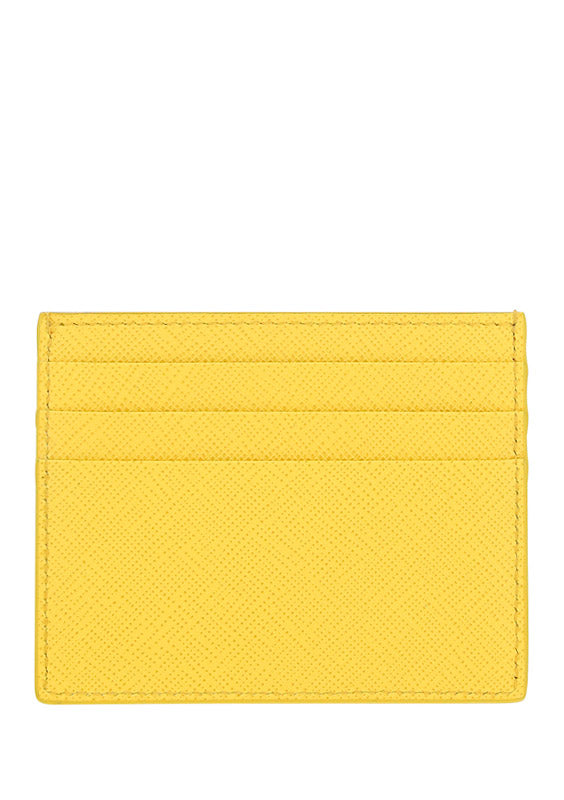 Saffiano Leather Card Holder - Sunny Yellow