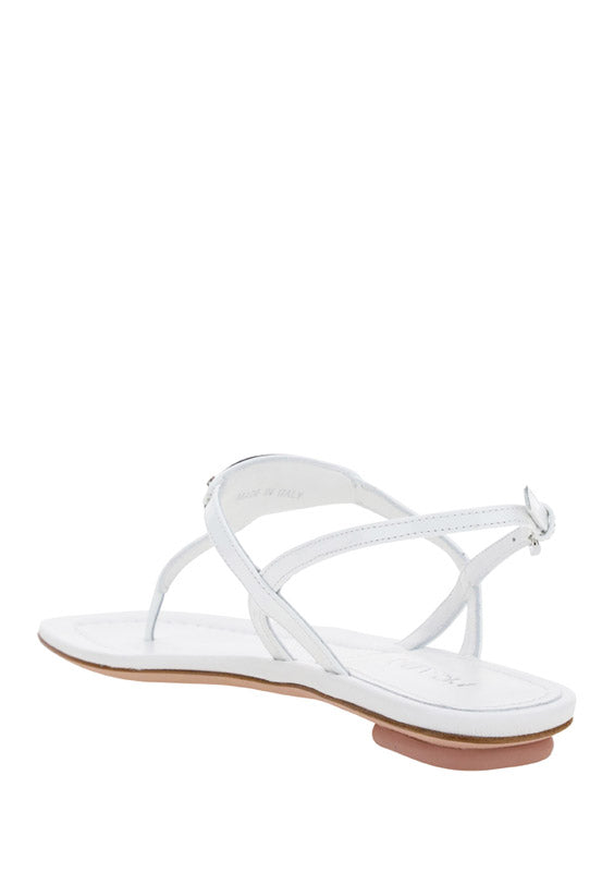 Strappy Thong Sandals - White