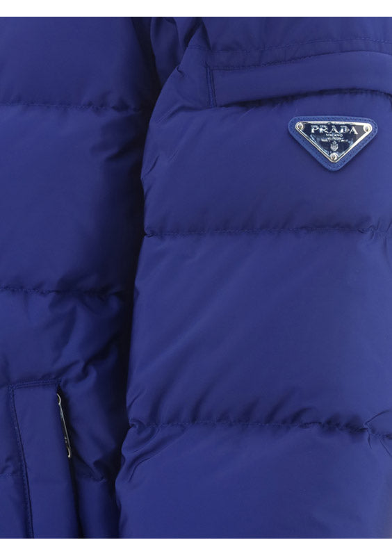 Re-Nylon short puffer jacket - Bluette