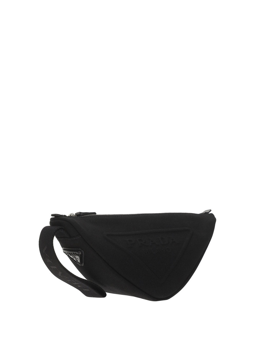 Logo-Embossed Triangle Bag - Black