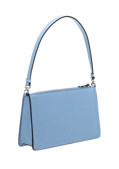 Brushed Leather Mini Bag - Light Blue